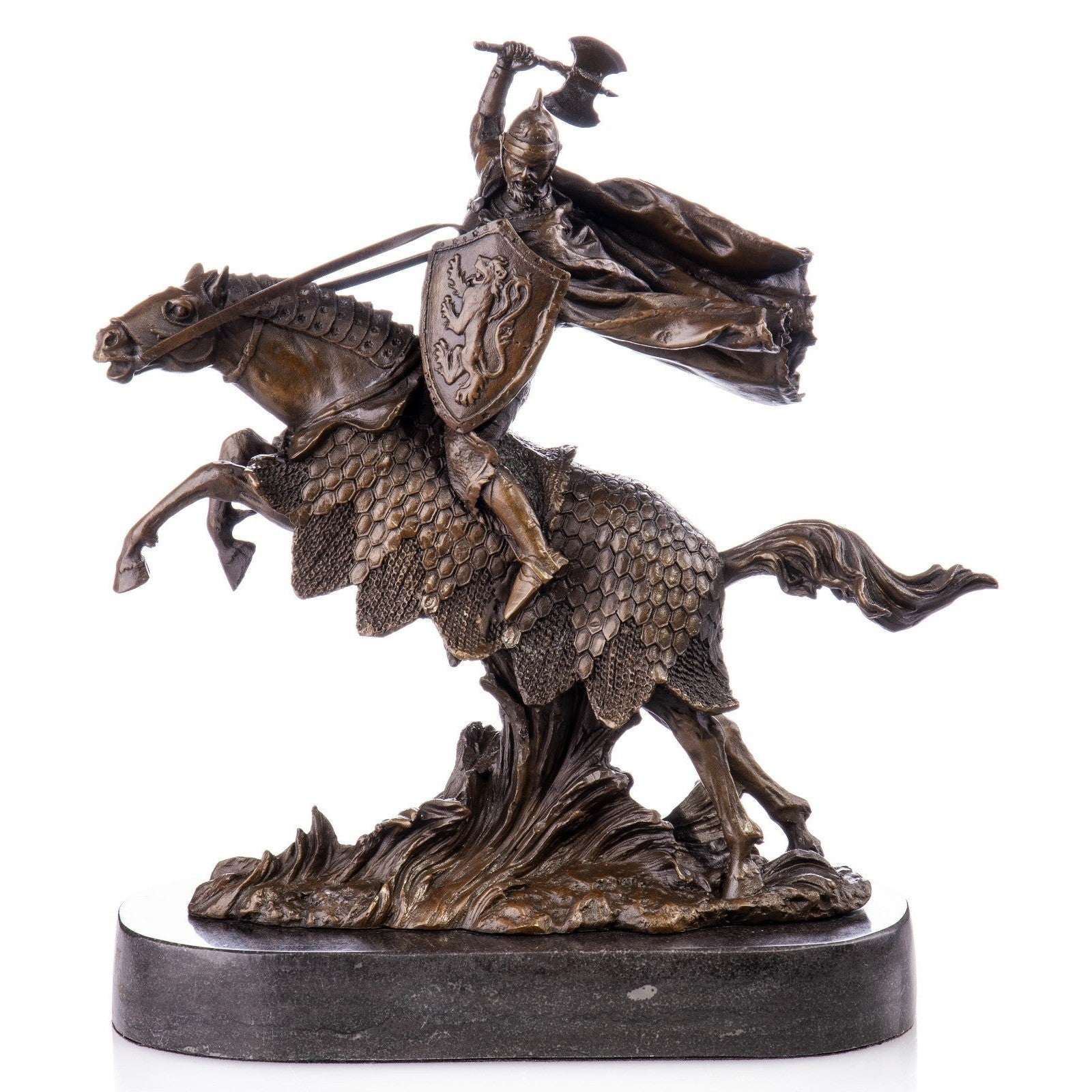 Bronze Sculpture of a Charging Knight on Horseback, Figurines & Statue