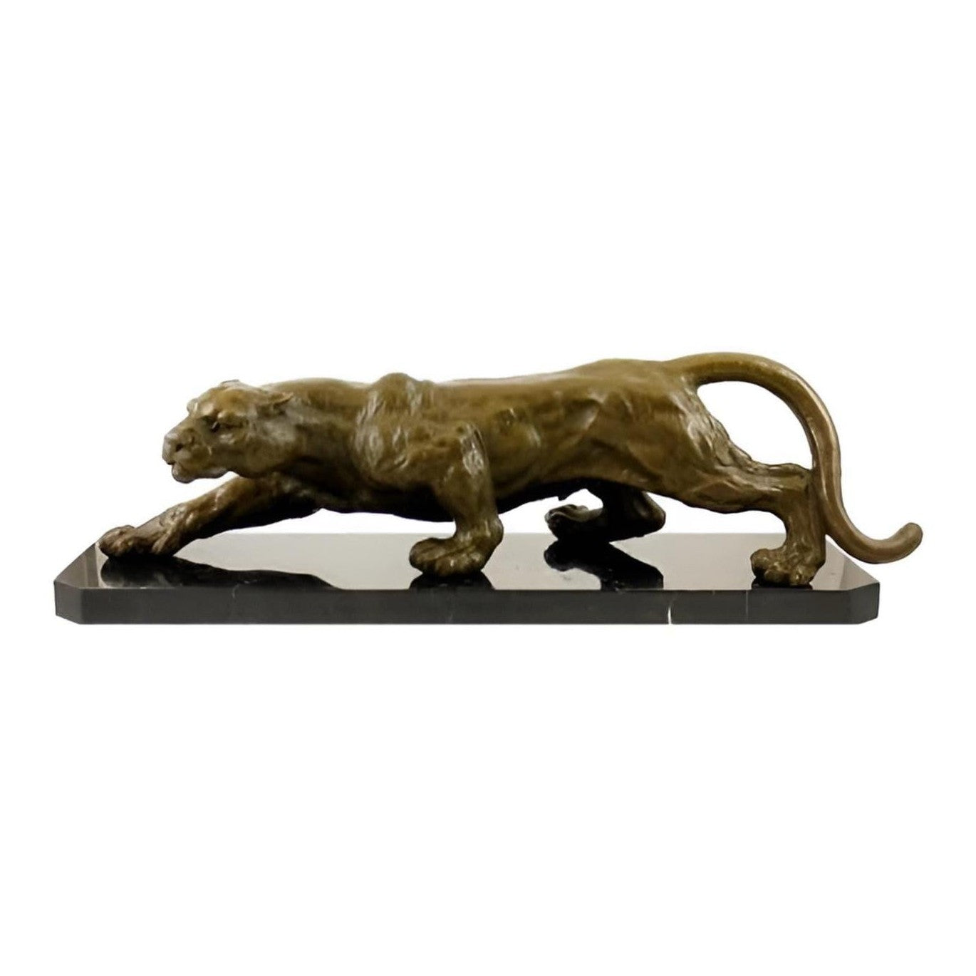 Bronze Sculpture of a Crouching Panther | Animal Sculptures