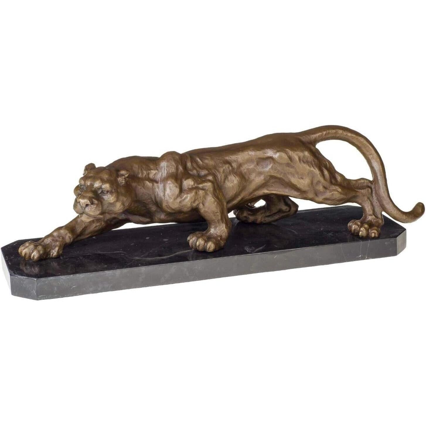 Bronze Sculpture of a Crouching Panther | Animal Sculptures