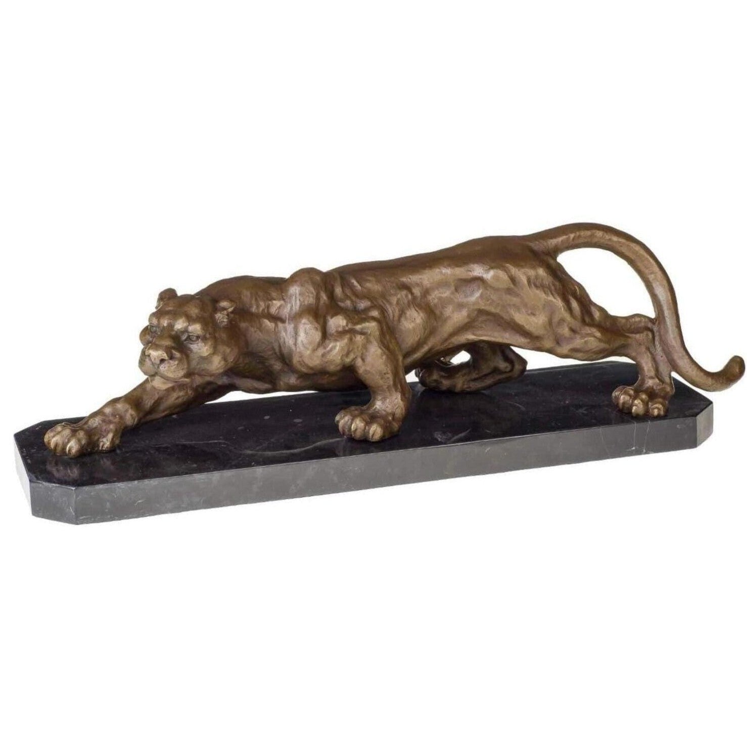 Bronze Sculpture of a Crouching Panther | Animal Sculptures
