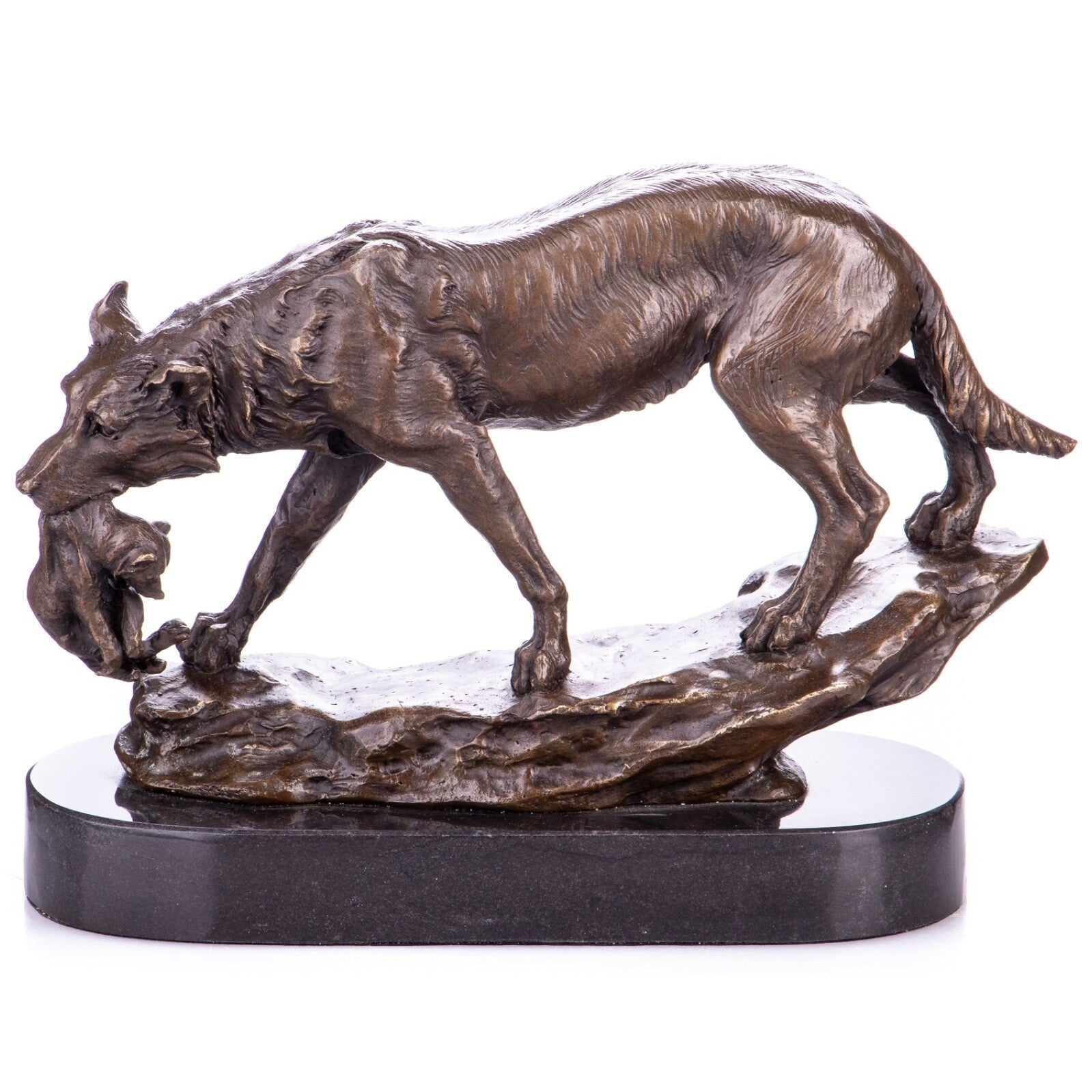 Bronze Sculpture of a Hunting Wolf | Animal Sculptures | Home Decor