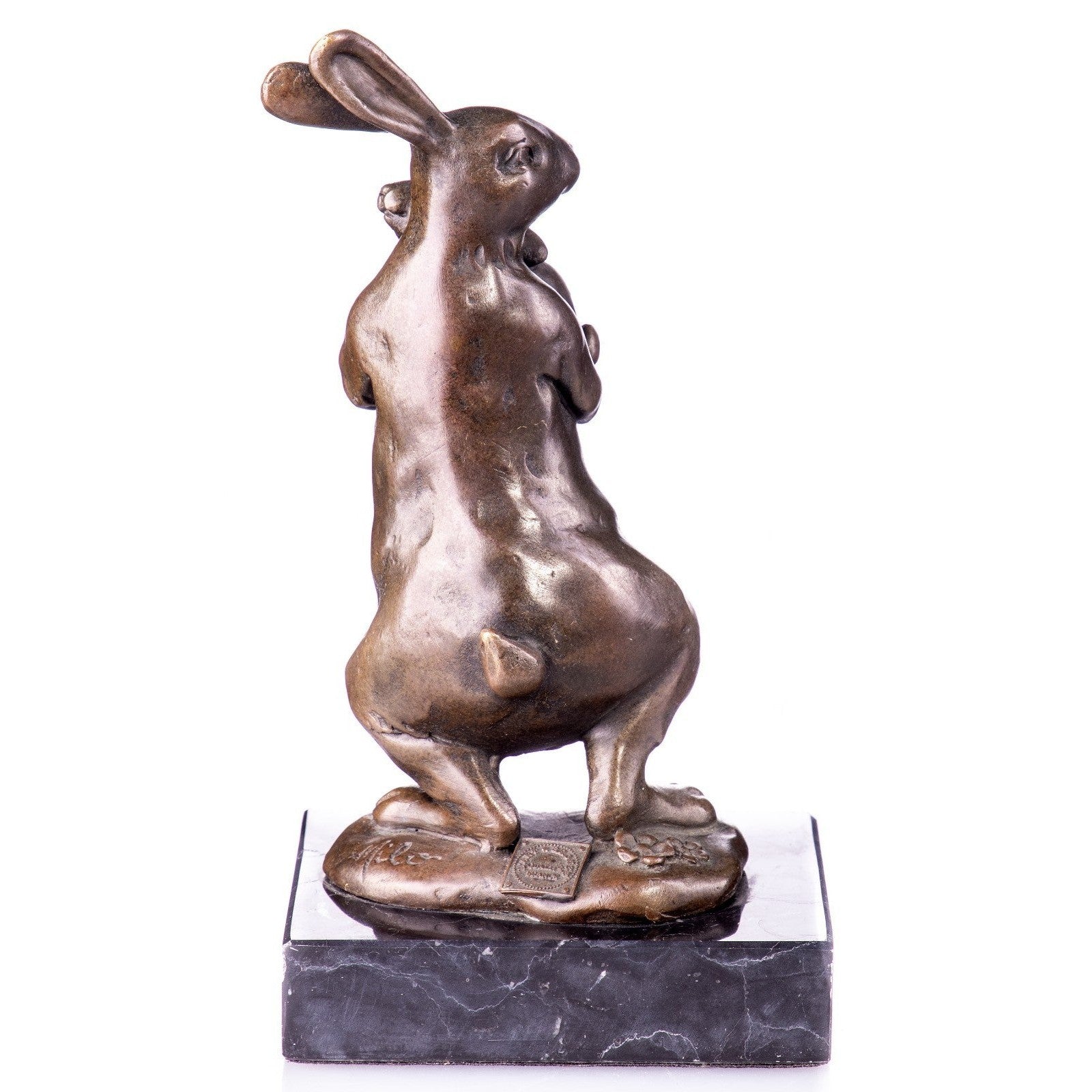 Bronze Sculpture of a Rabbit Embracing Its Young | Figurines & Statues