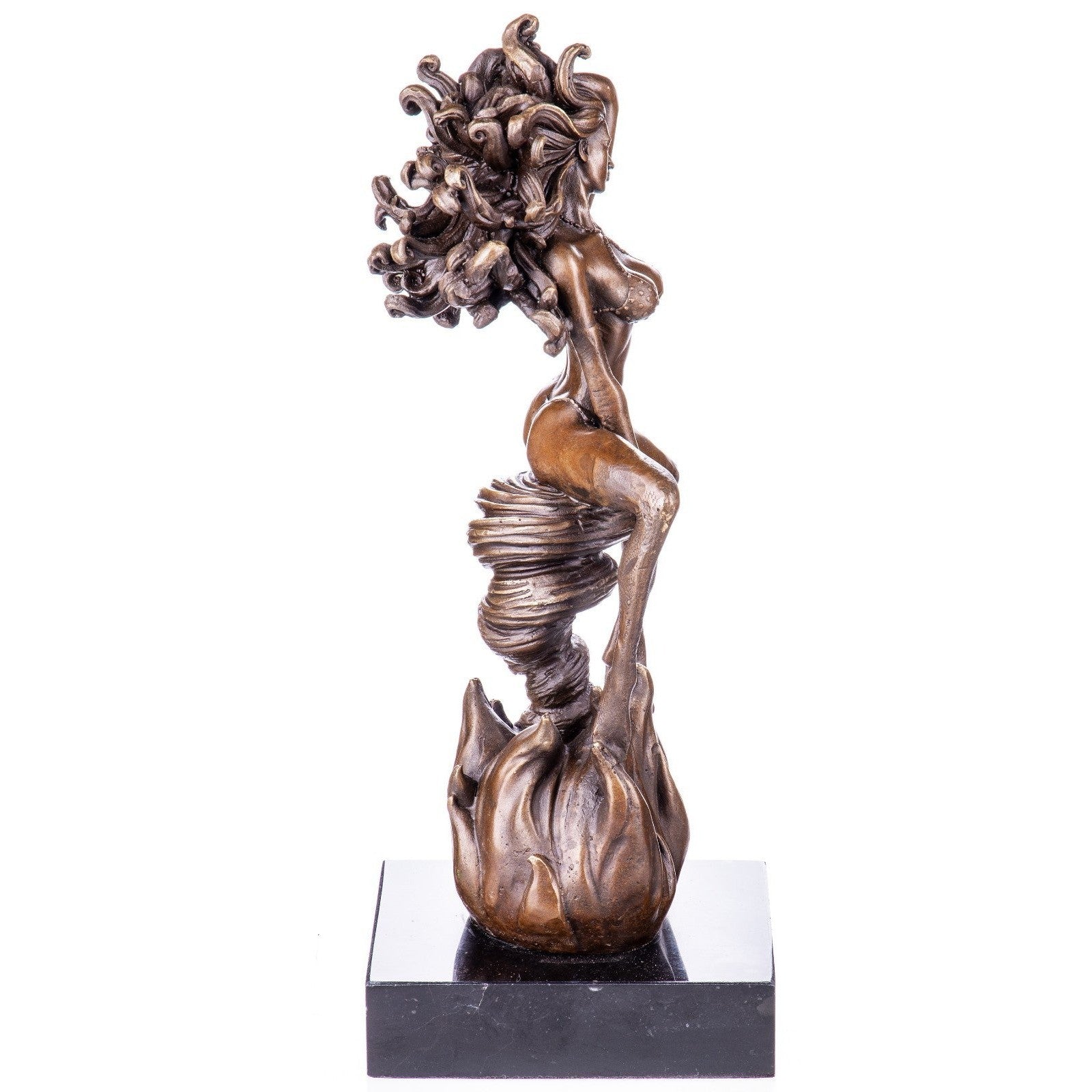 Bronze Sculpture of a Woman Rising from Flames, Mythology & Deity Scul