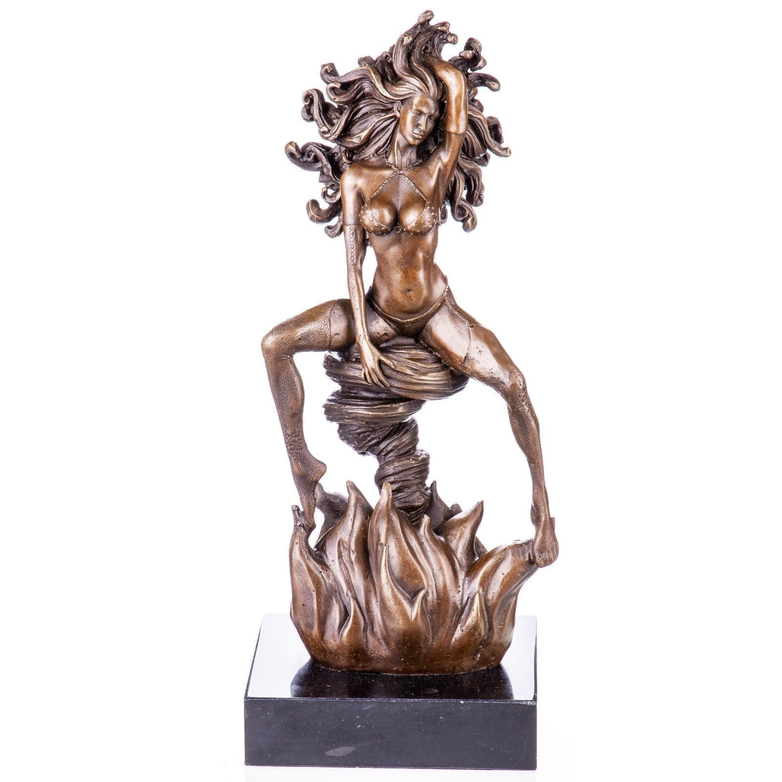 Bronze Sculpture of a Woman Rising from Flames, Mythology & Deity Scul