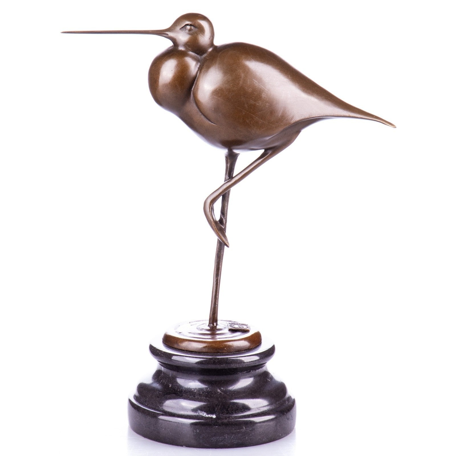 Bronze Shorebird Sculpture on Marble Base | Animal Sculptures