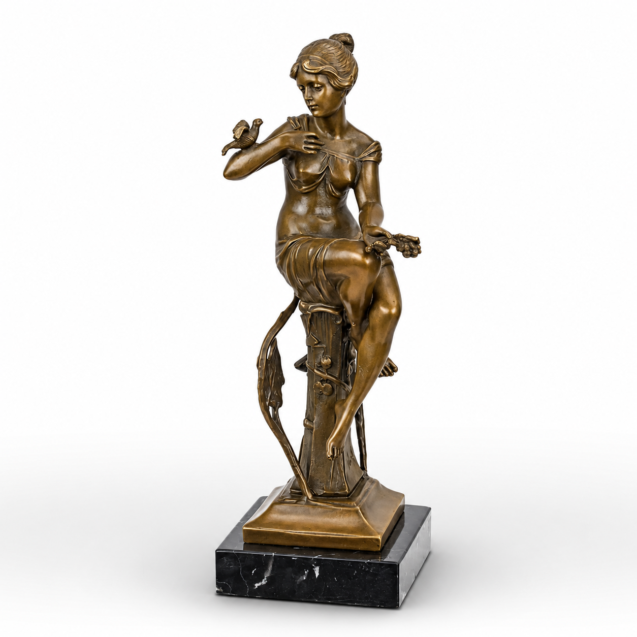 Bronze Sitting Lady Sculpture | Figurines & Statues | Home Decor
