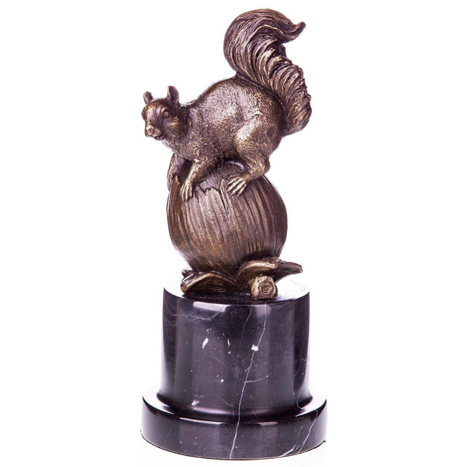 Bronze Squirrel on Acorn Sculpture | Animal Sculptures | Home Decor