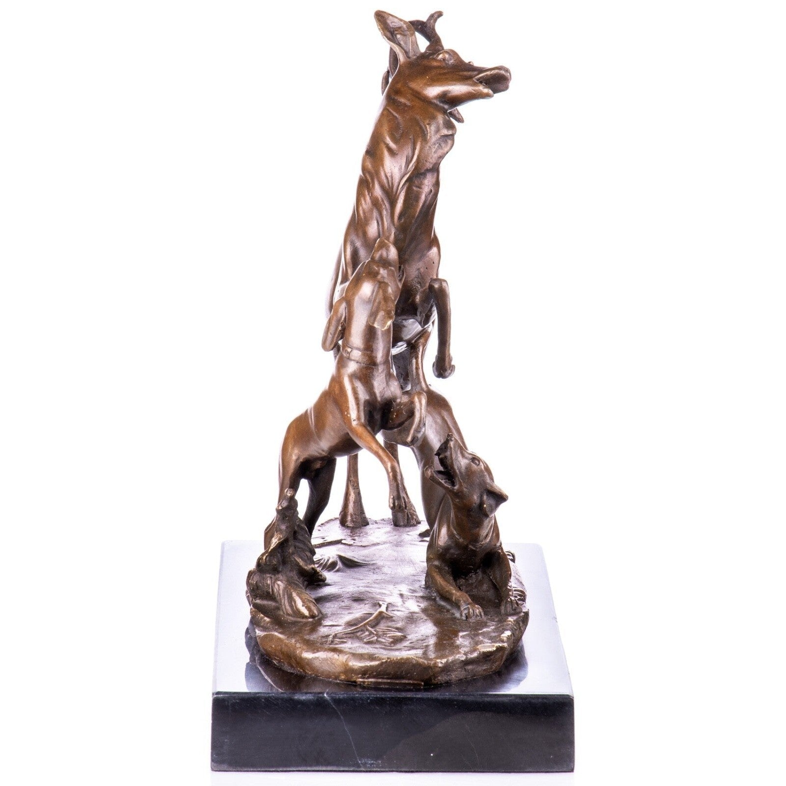 Bronze Stag and Hounds Sculpture | Animal Sculptures | Home Decor