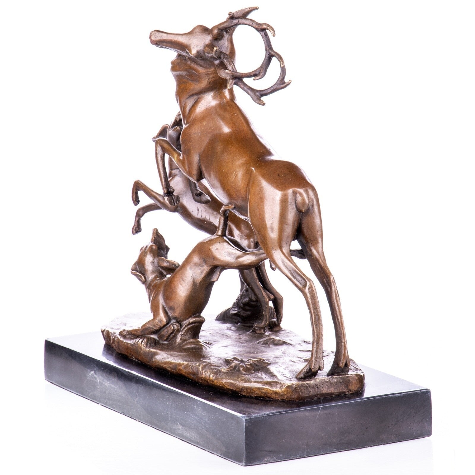 Bronze Stag and Hounds Sculpture | Animal Sculptures | Home Decor