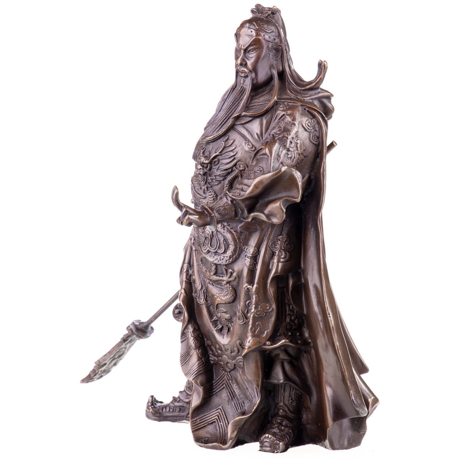 Bronze Statue of Guan Yu Holding Scroll | Mythology & Deity Sculptures