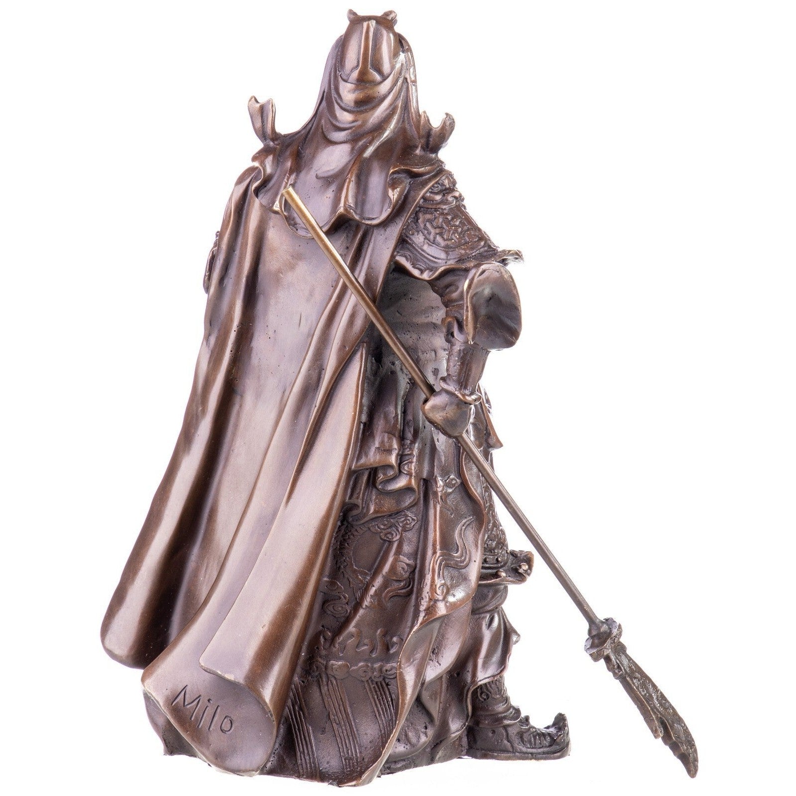Bronze Statue of Guan Yu Holding Scroll | Mythology & Deity Sculptures