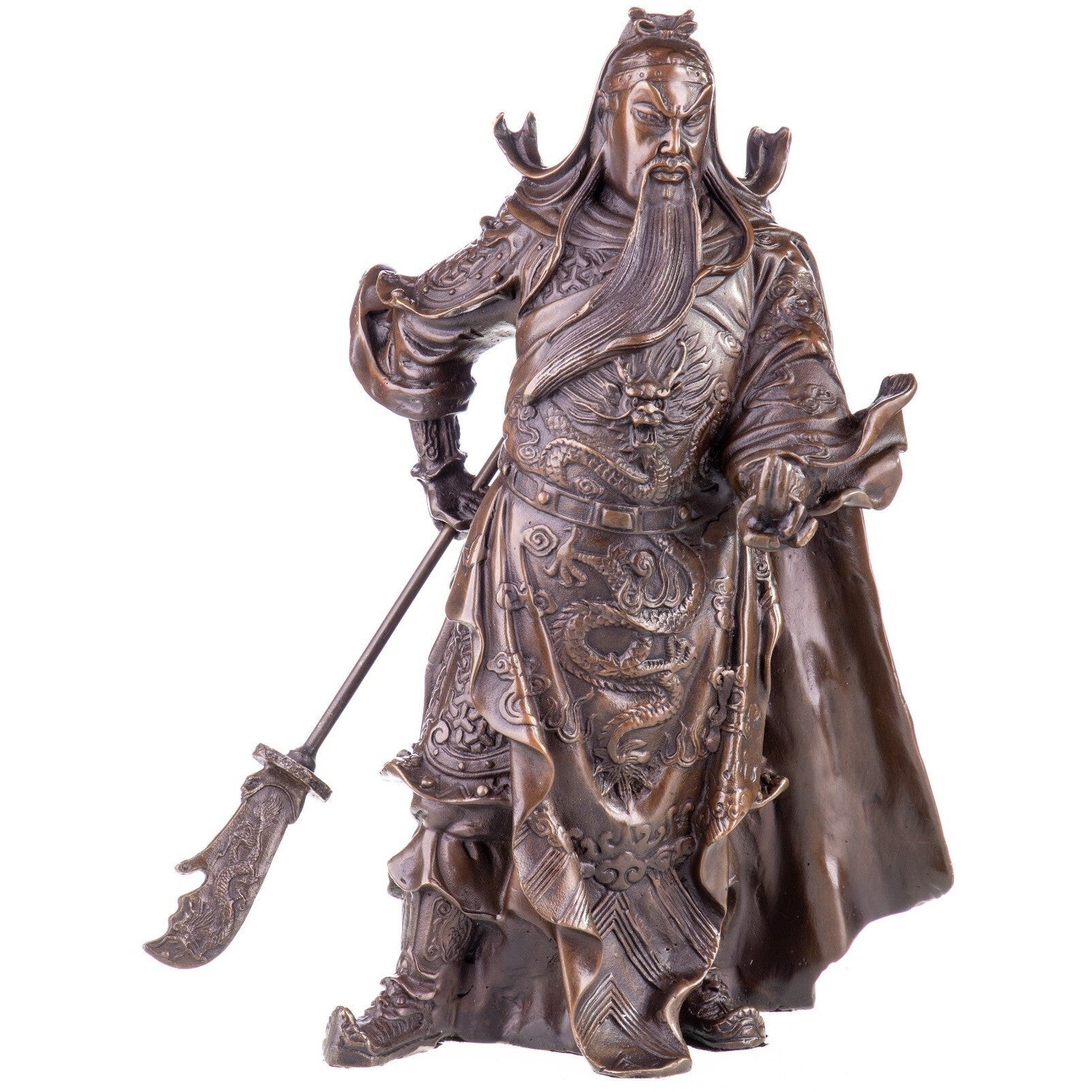 Bronze Statue of Guan Yu Holding Scroll | Mythology & Deity Sculptures