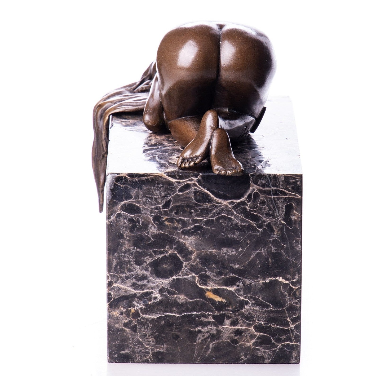 Bronze Statue of a Sleeping Nude Woman on Marble Base, Nude & Figurati