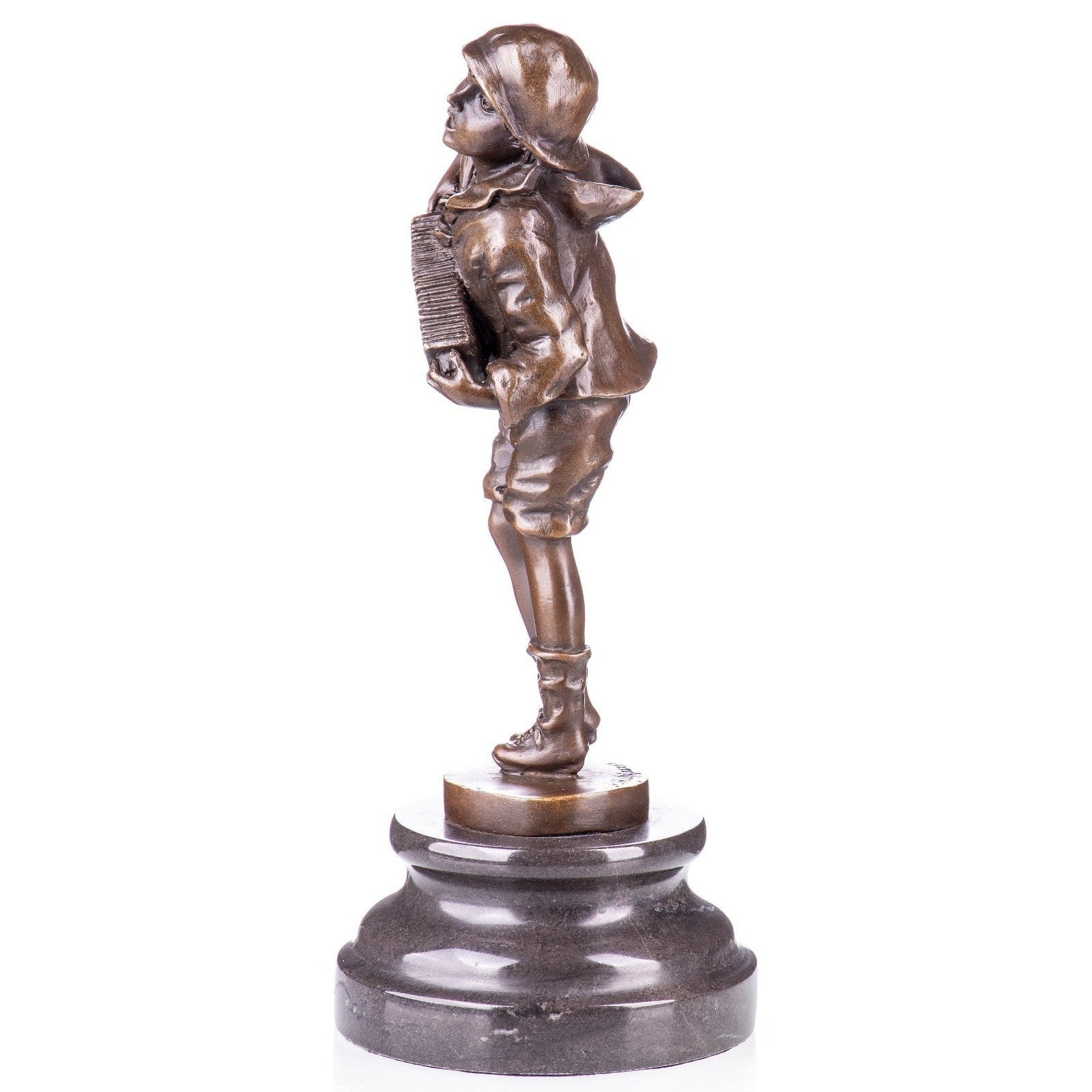 Bronze Statue of a Young Boy Playing the Accordion, Figurines & Statue