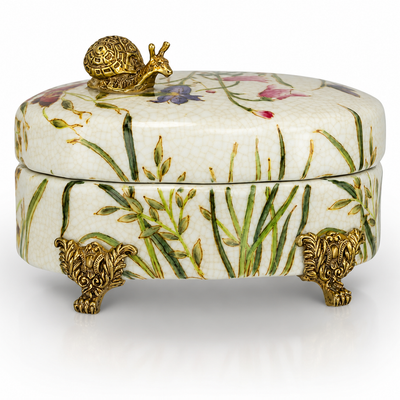 Floral Porcelain Jewelry Box | Handcrafted Porcelain Decor