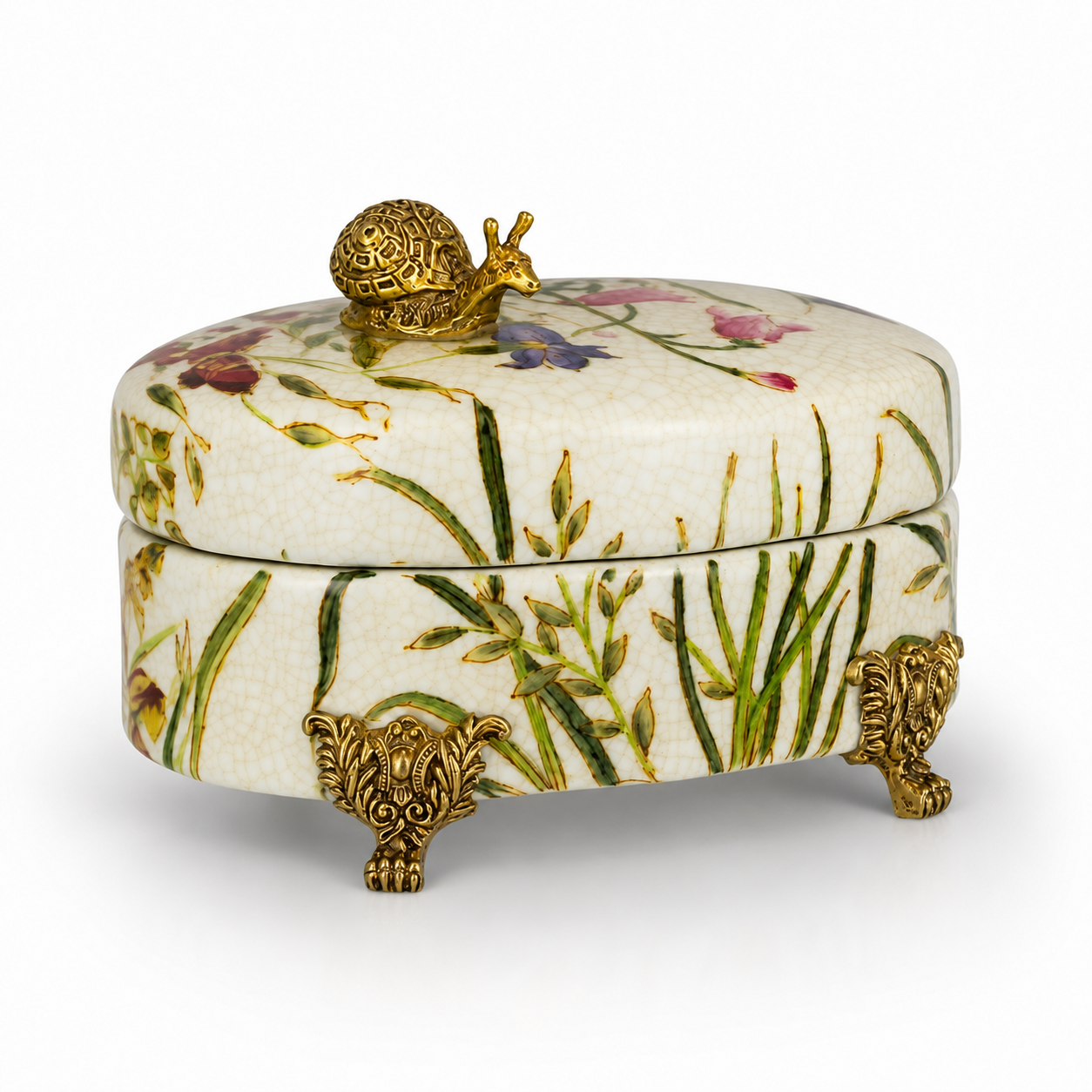Floral Porcelain Jewelry Box | Handcrafted Porcelain Decor