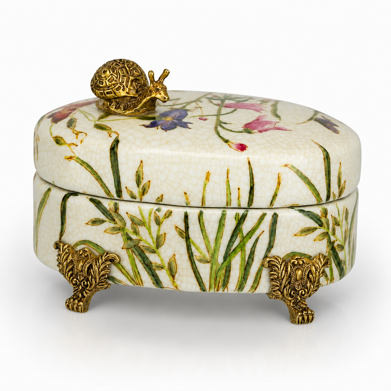 Floral Porcelain Jewelry Box | Handcrafted Porcelain Decor
