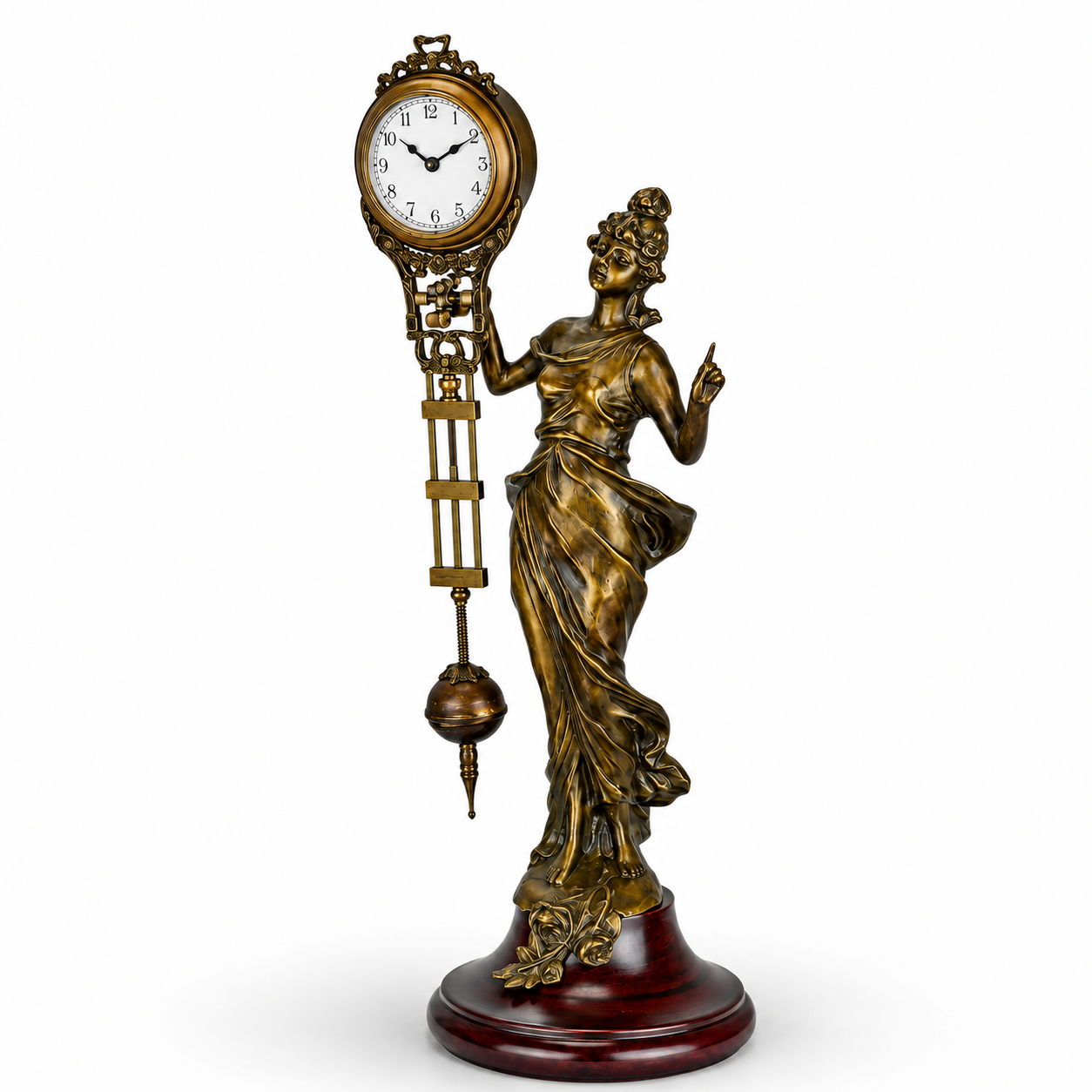 Table Clock Mysterieuse Helt by a Dressed Woman | Handcrafted Decor