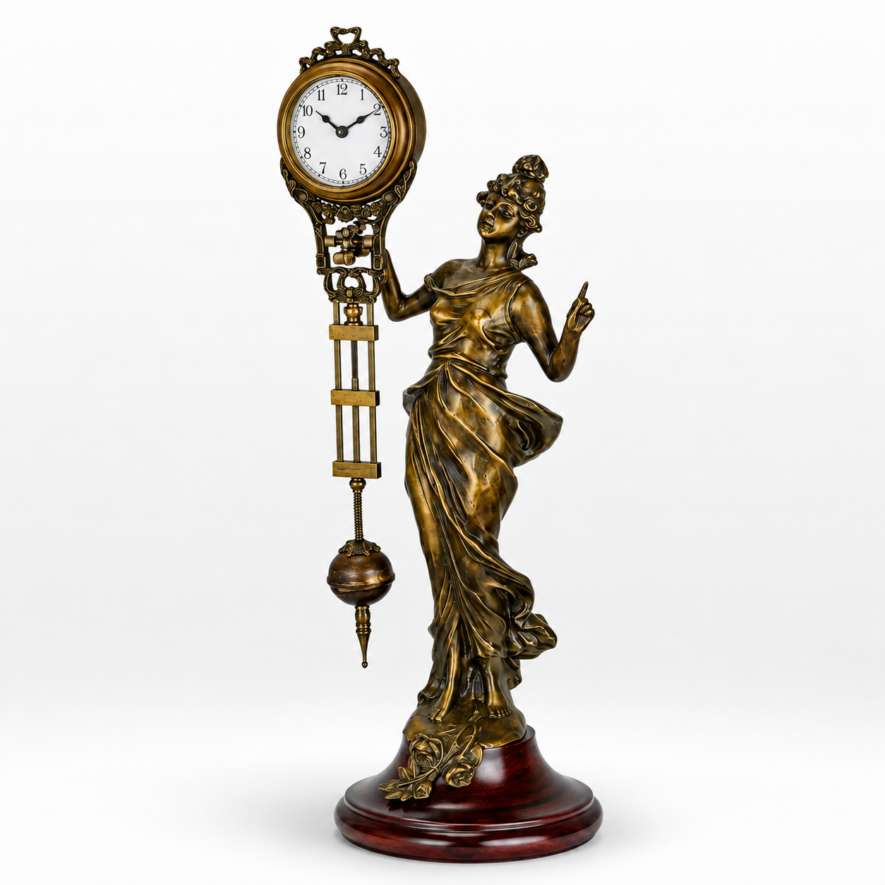 Table Clock Mysterieuse Helt by a Dressed Woman | Handcrafted Decor