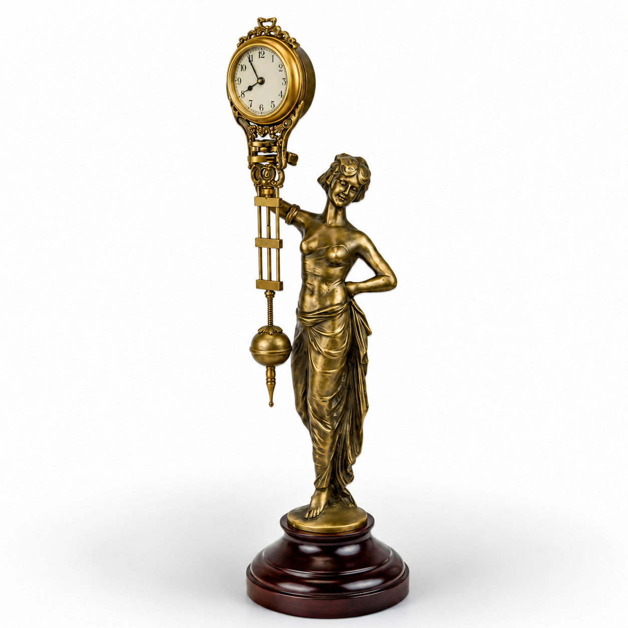 Table Clock Mysterieuse Helt by a Woman | Handcrafted Decor