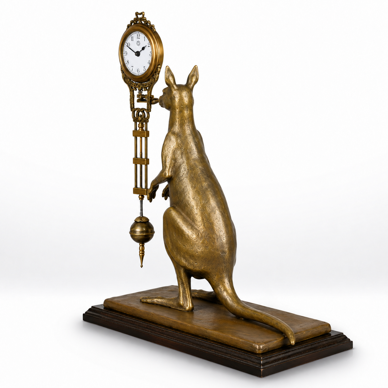 Mysterieuse Table Clock Shaped As a Kangaroo | Handcrafted Decor
