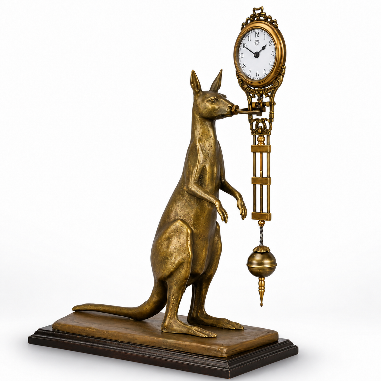 Mysterieuse Table Clock Shaped As a Kangaroo | Handcrafted Decor