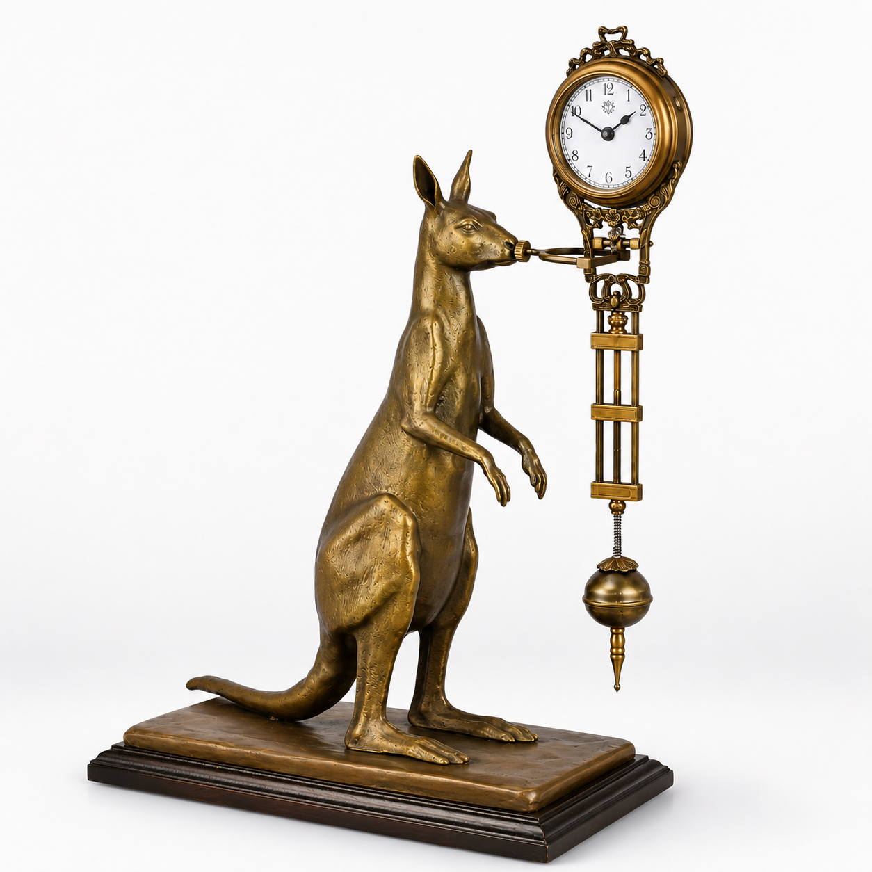 Mysterieuse Table Clock Shaped As a Kangaroo | Handcrafted Decor