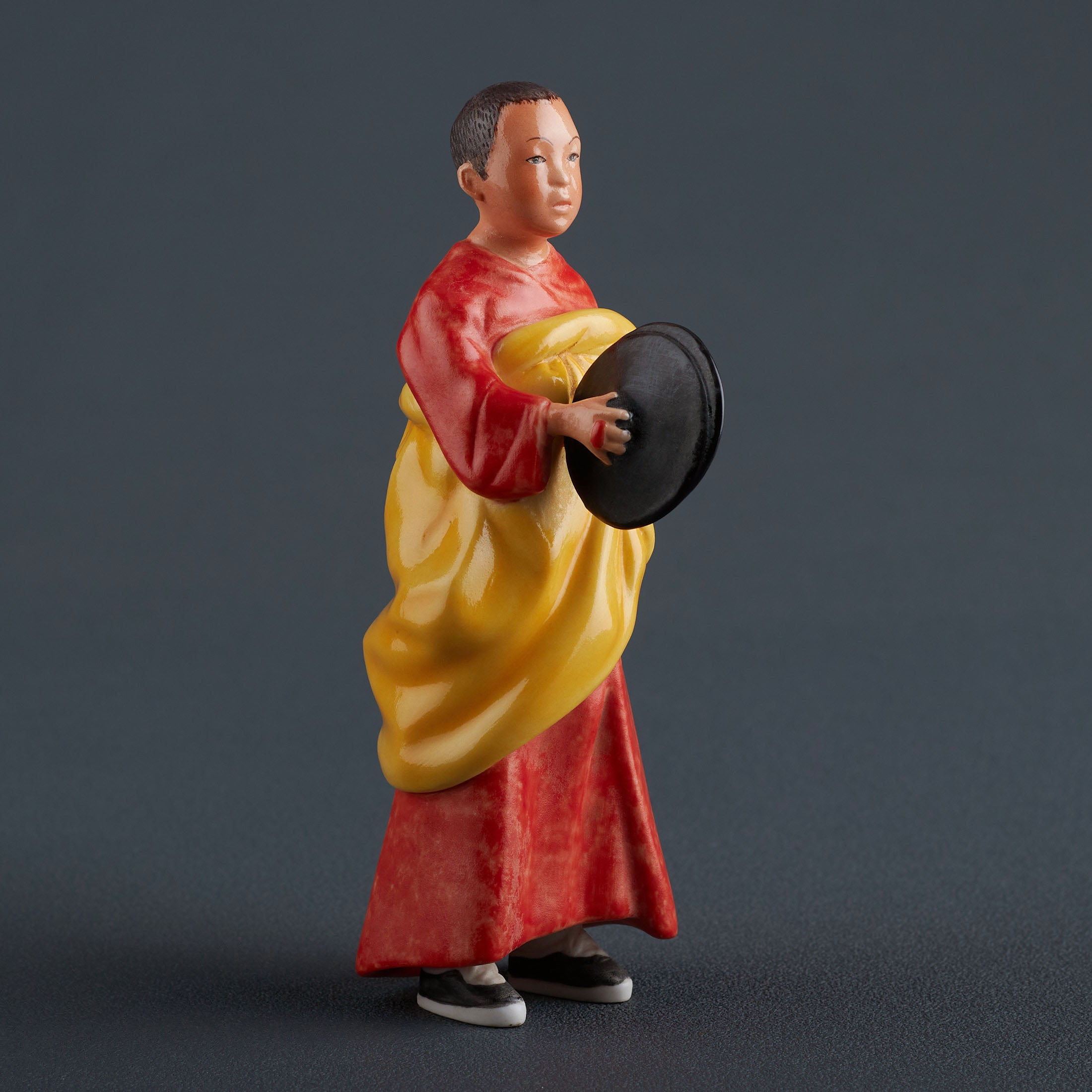 Tibetan Lama Boy Holding Cymbal