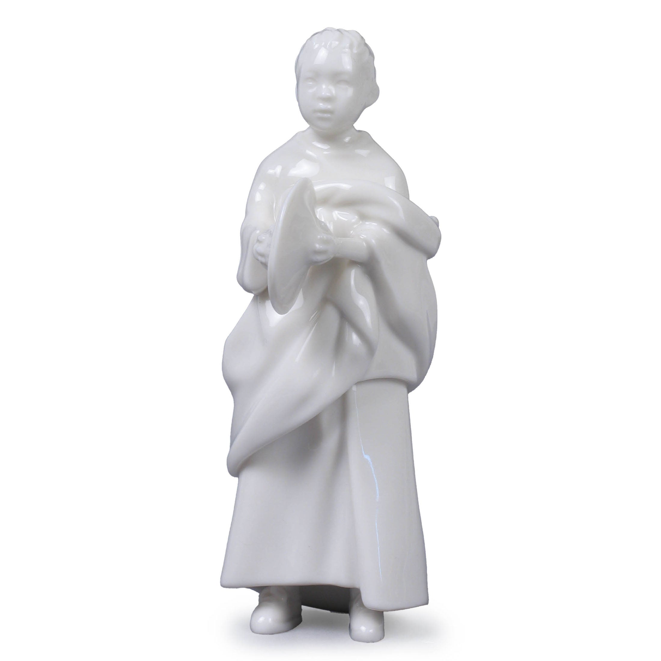 Tibetan Lama Boy Holding Cymbal(White)