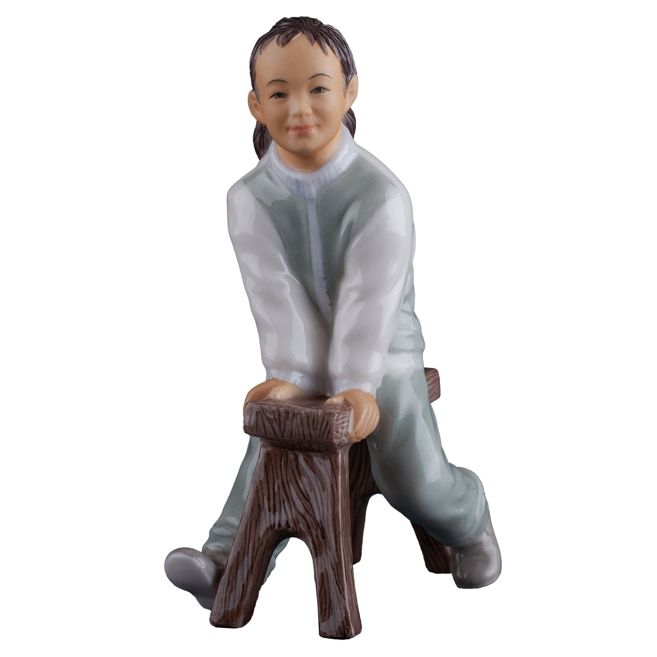 Oriental YouthGirl On Long Stool