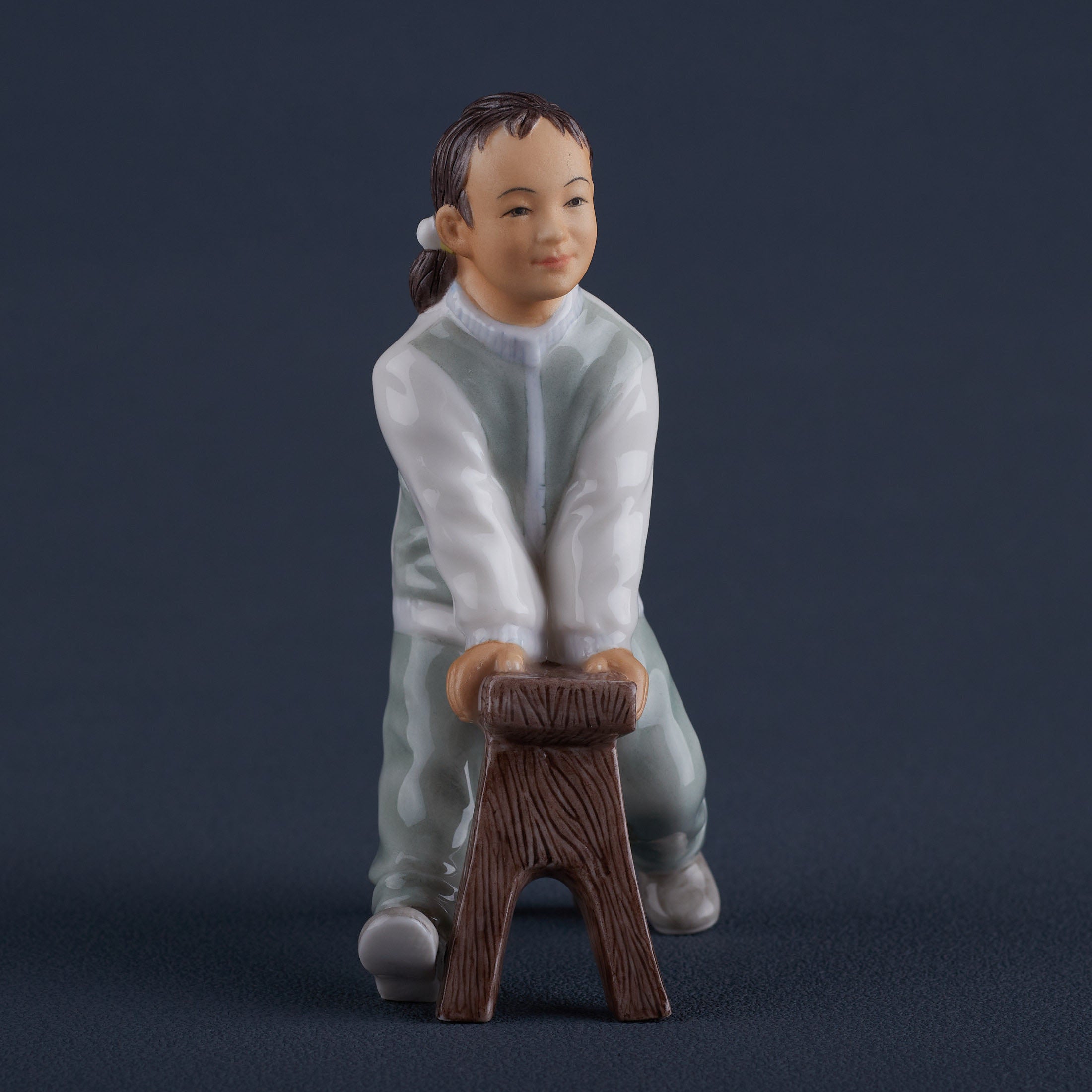 Oriental YouthGirl On Long Stool