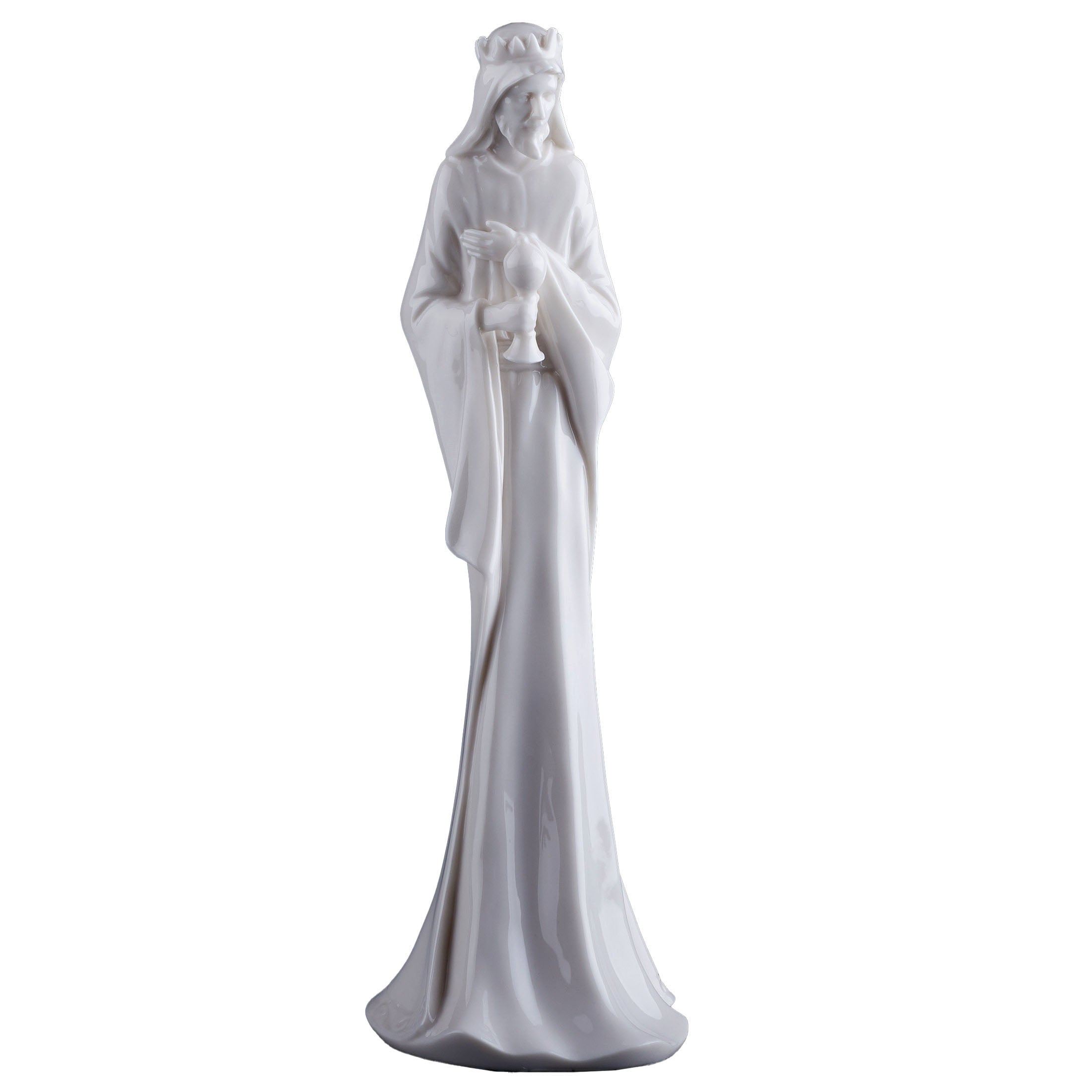Nativity Wise Man With Gold (White)