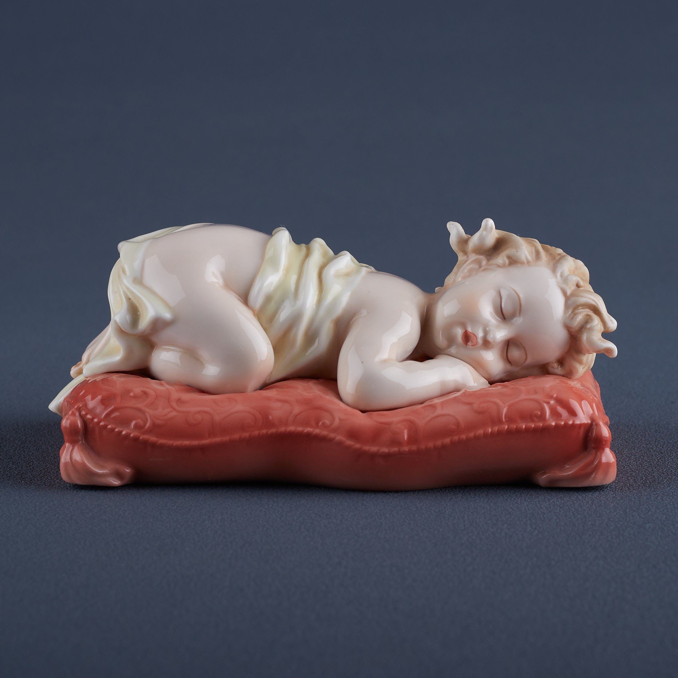 Sleeping Infant with Cloth Porcelain Figurine