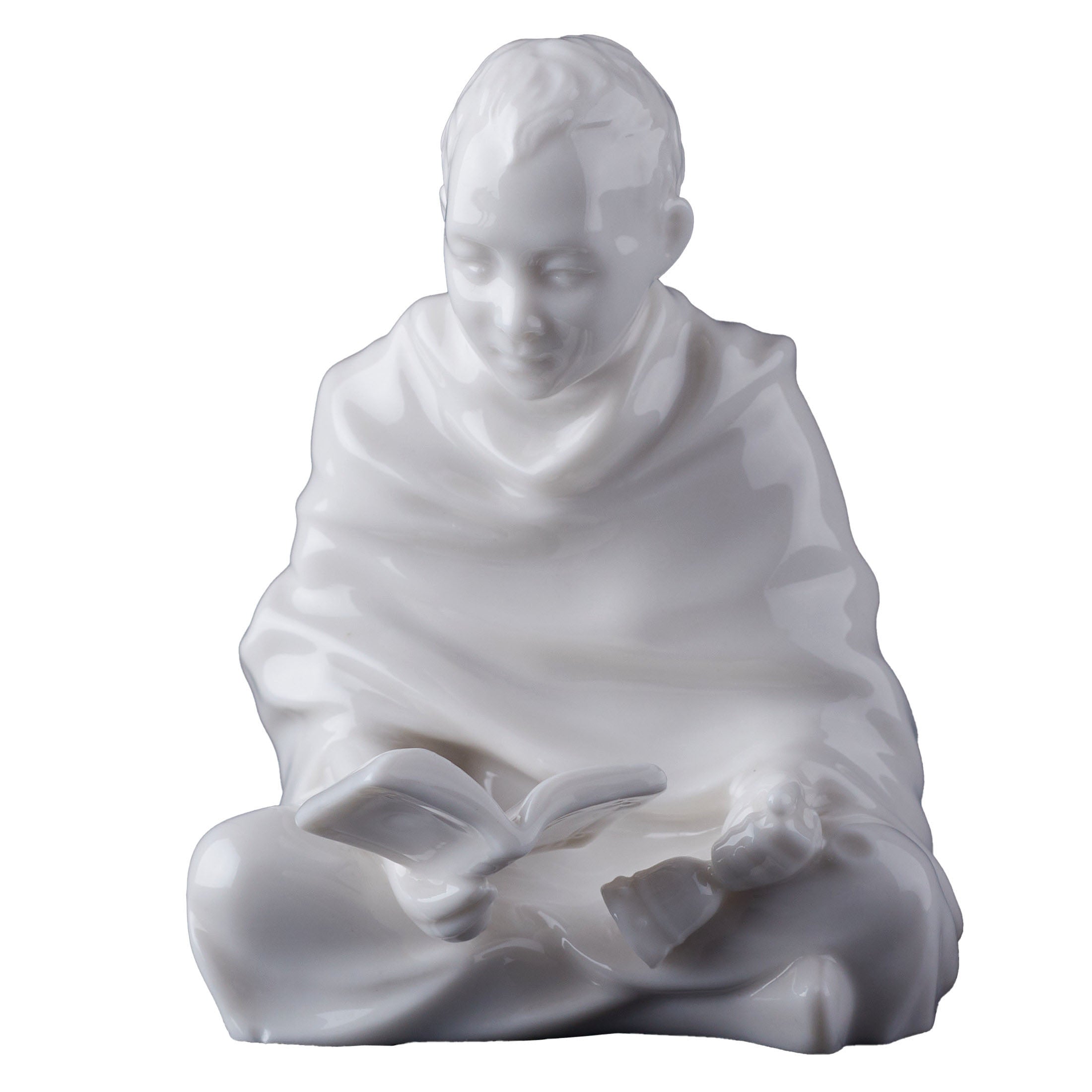 Tibet Child Sitting And Reading