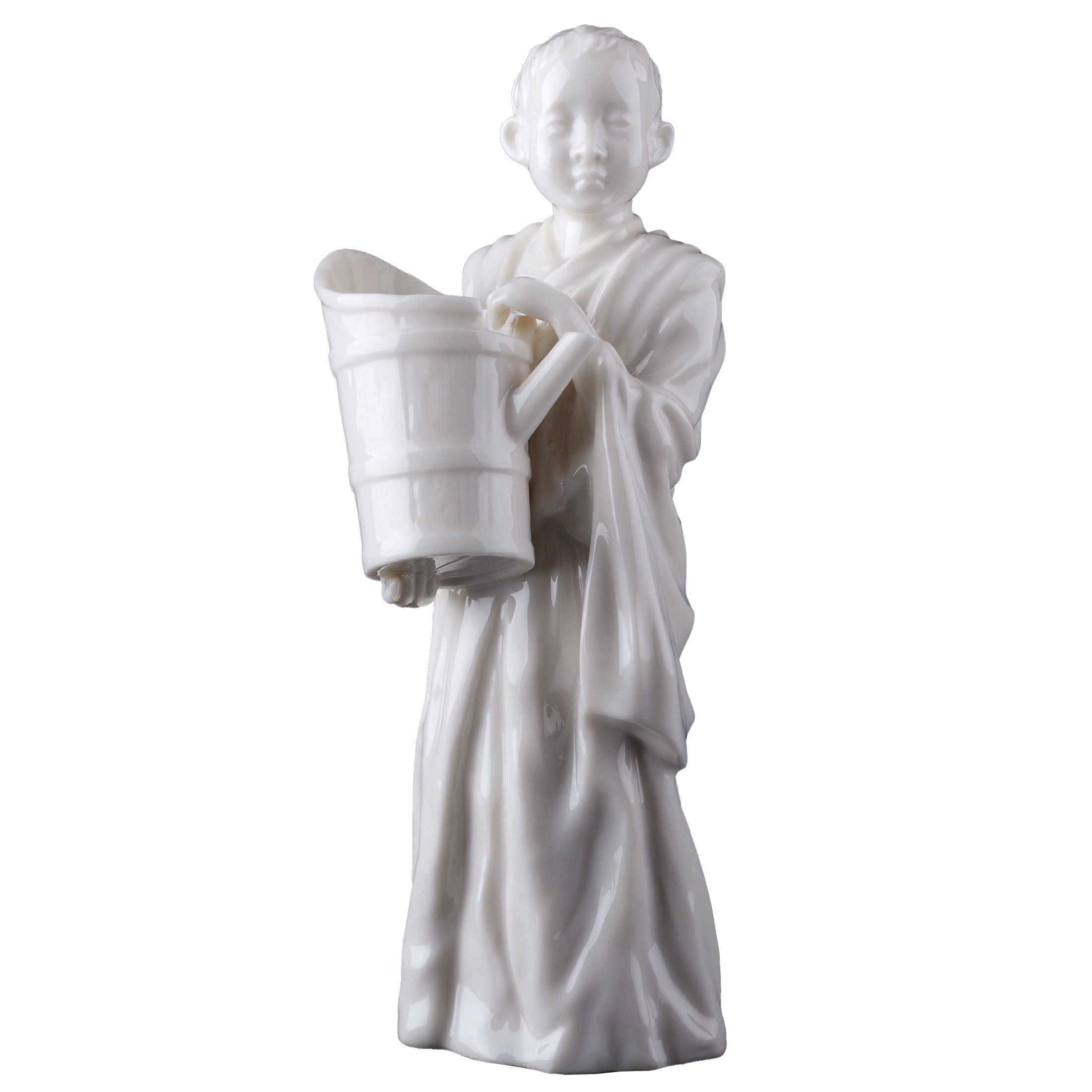 Tibetan Lama With Water Bucket