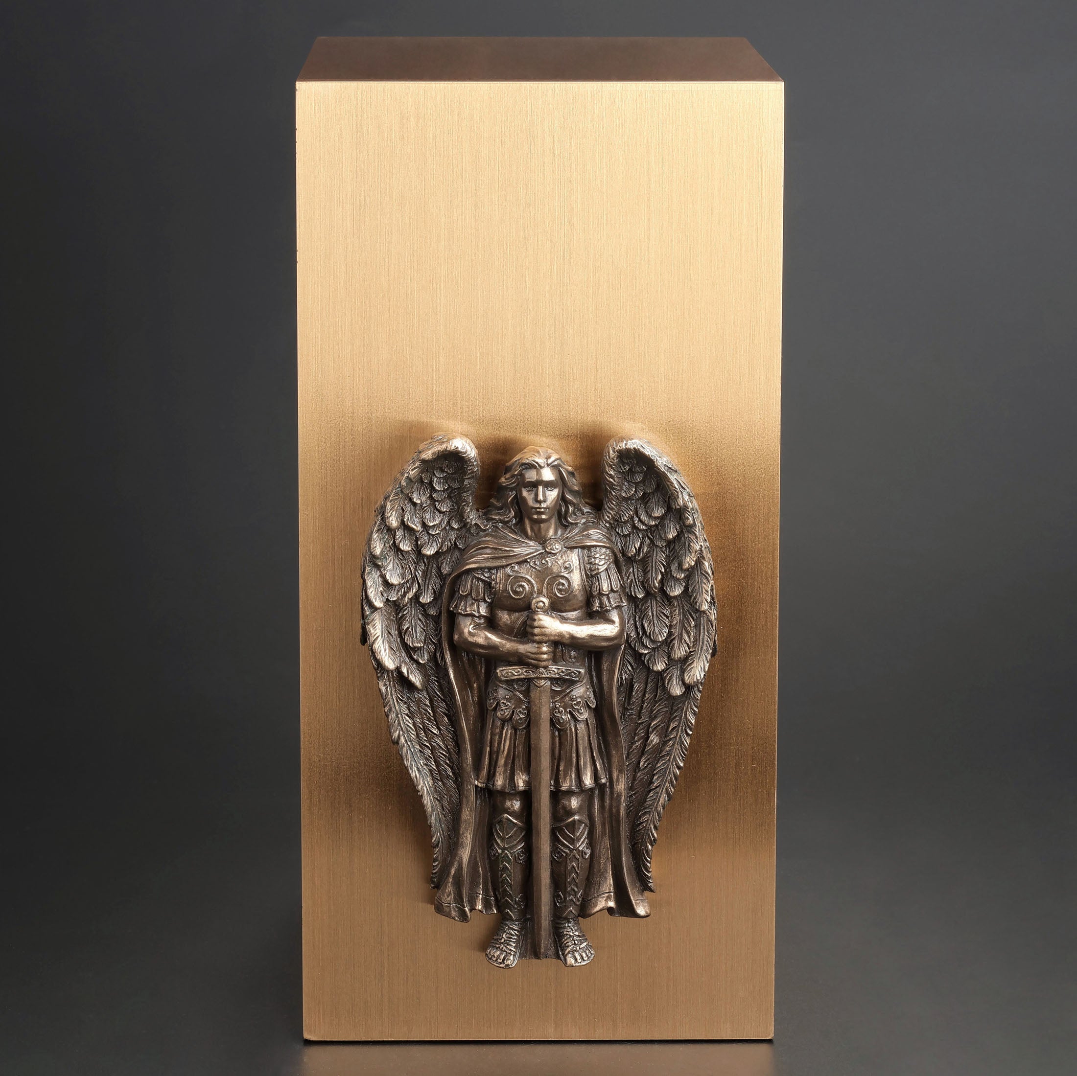 Archangel Saint Michael Ceremonial Bronze Urn