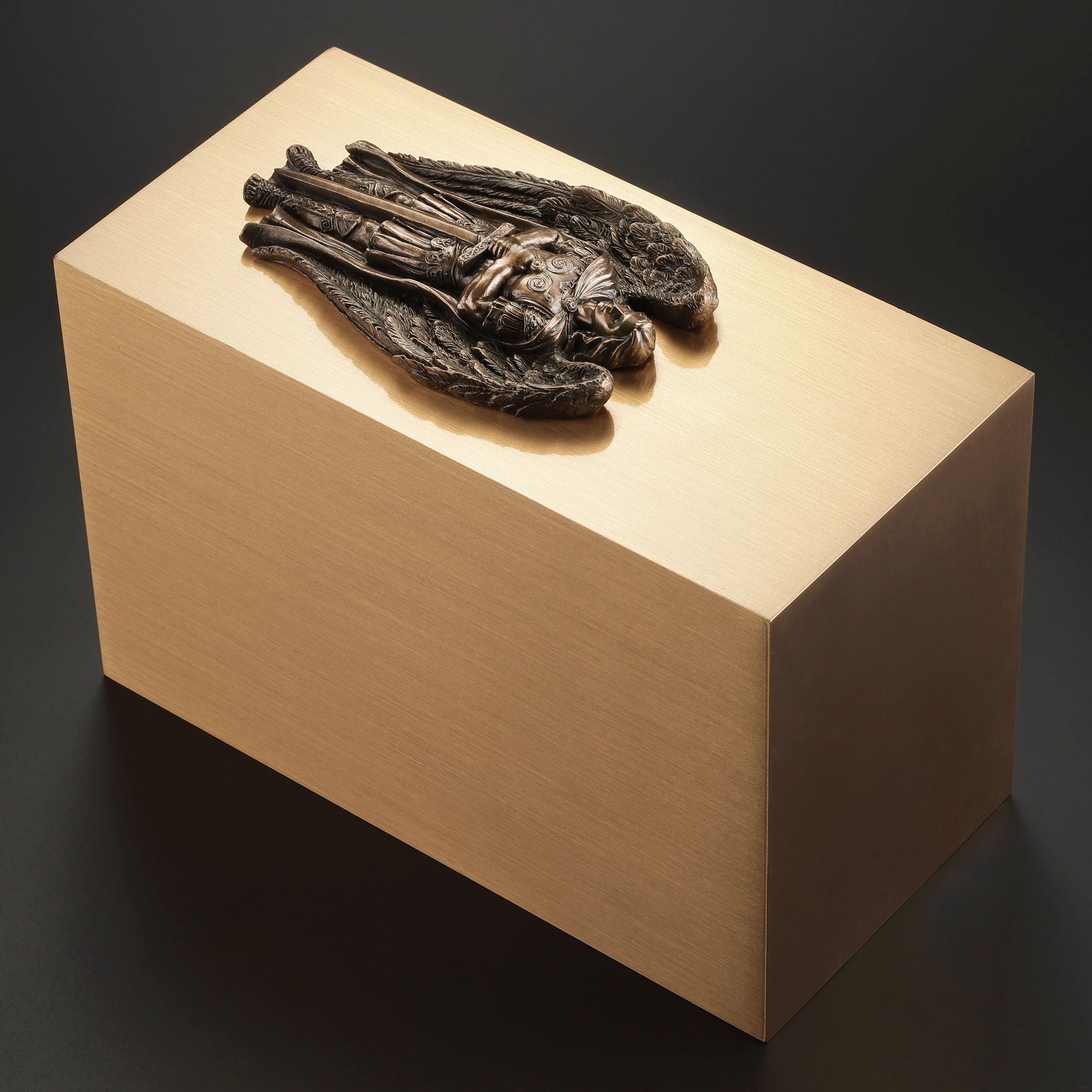 Archangel Saint Michael Ceremonial Bronze Urn
