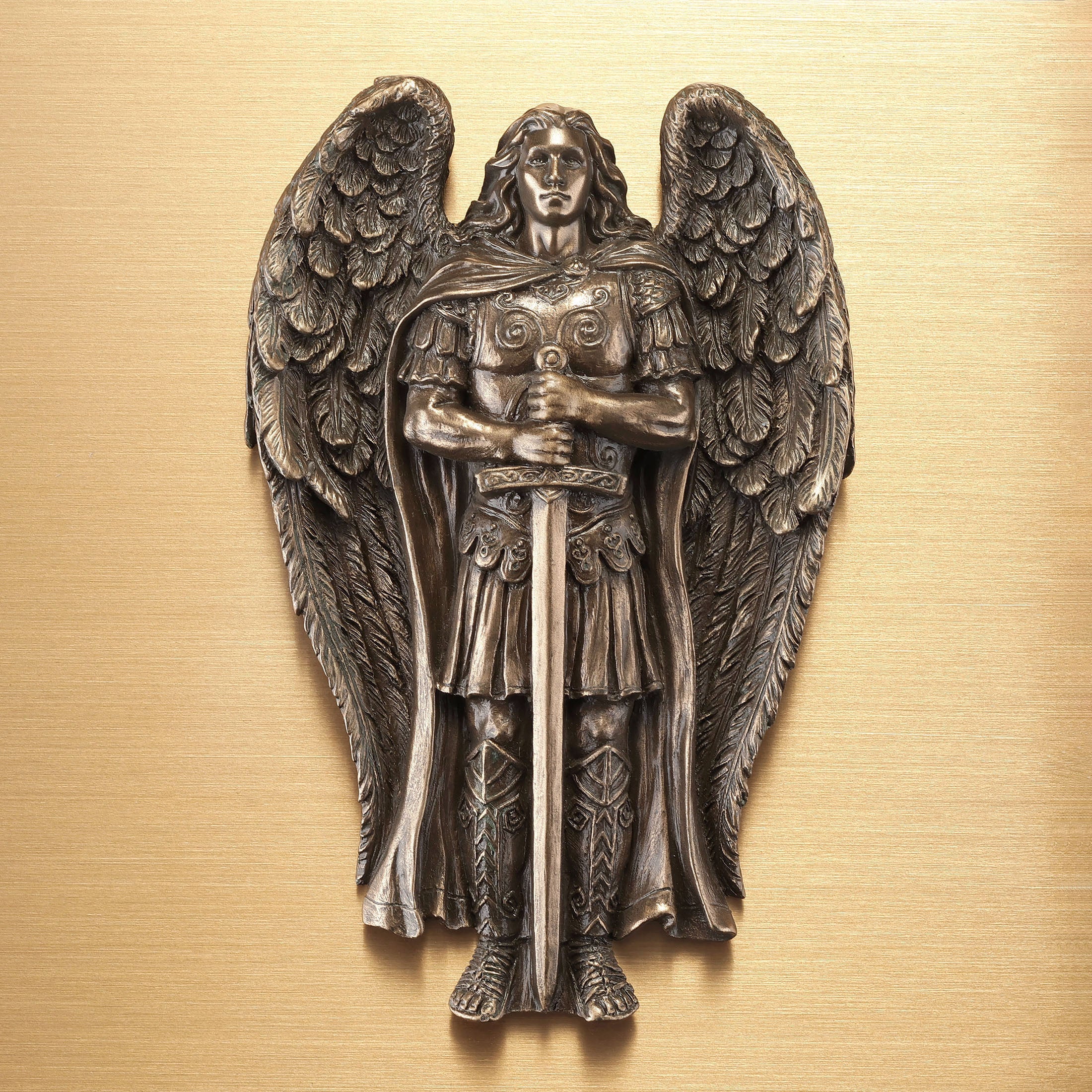 Archangel Saint Michael Ceremonial Bronze Urn