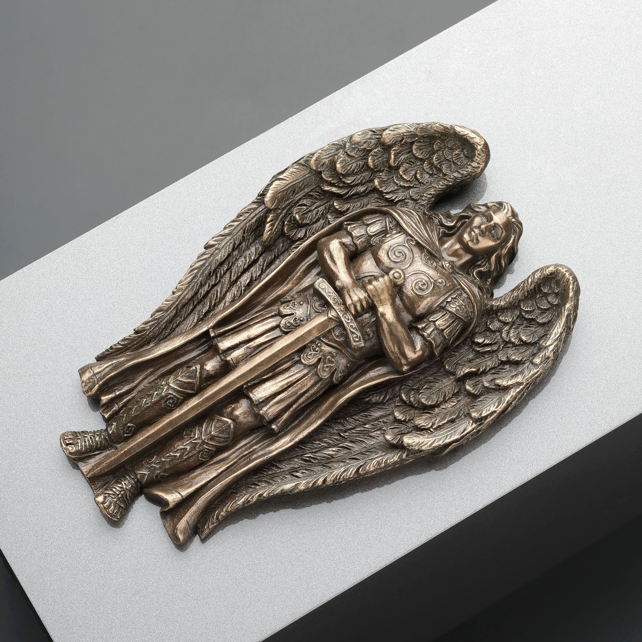Archangel Saint Michael Ceremonial Bronze Urn