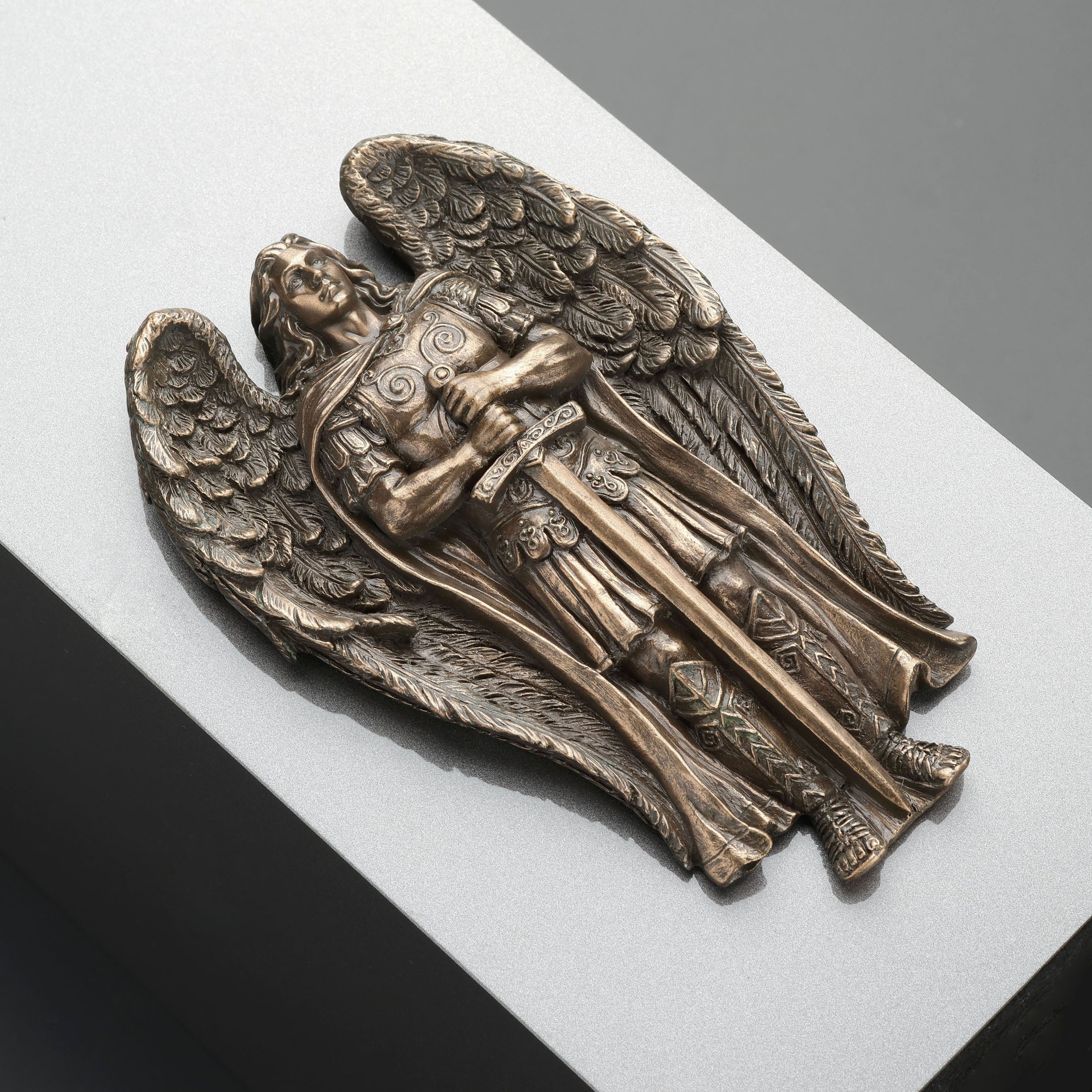Archangel Saint Michael Ceremonial Bronze Urn