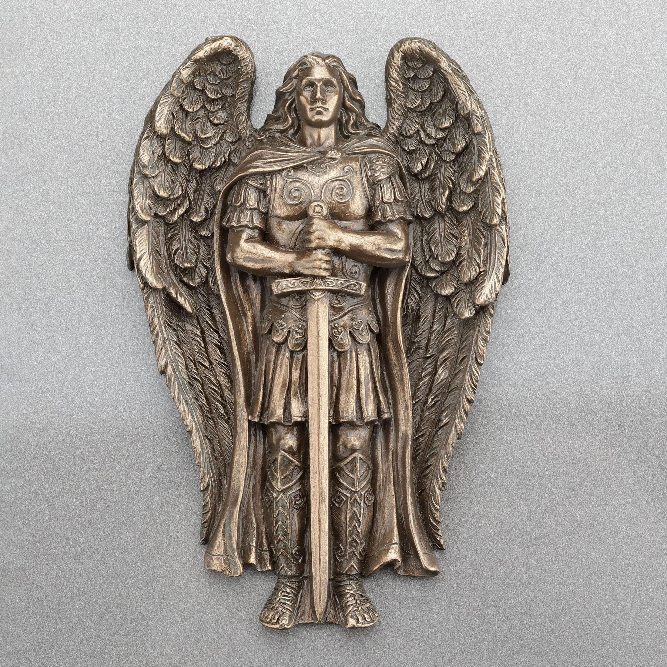 Archangel Saint Michael Ceremonial Bronze Urn