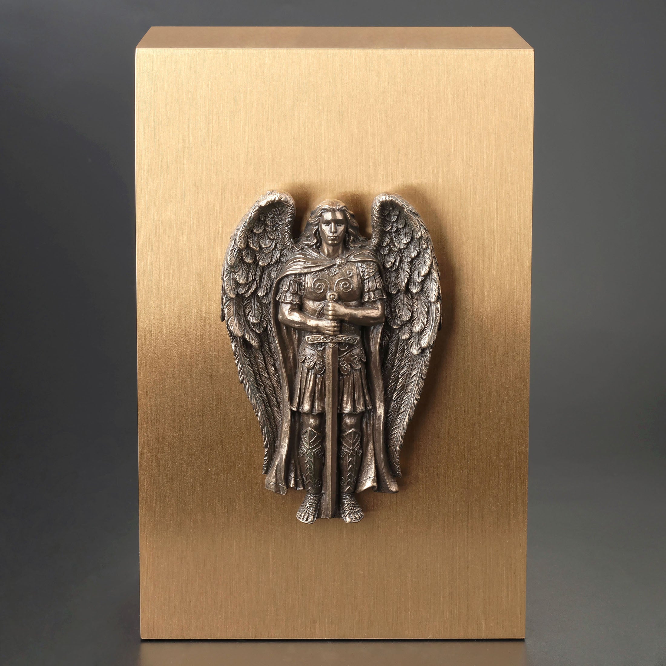 Archangel Saint Michael Ceremonial Bronze Urn