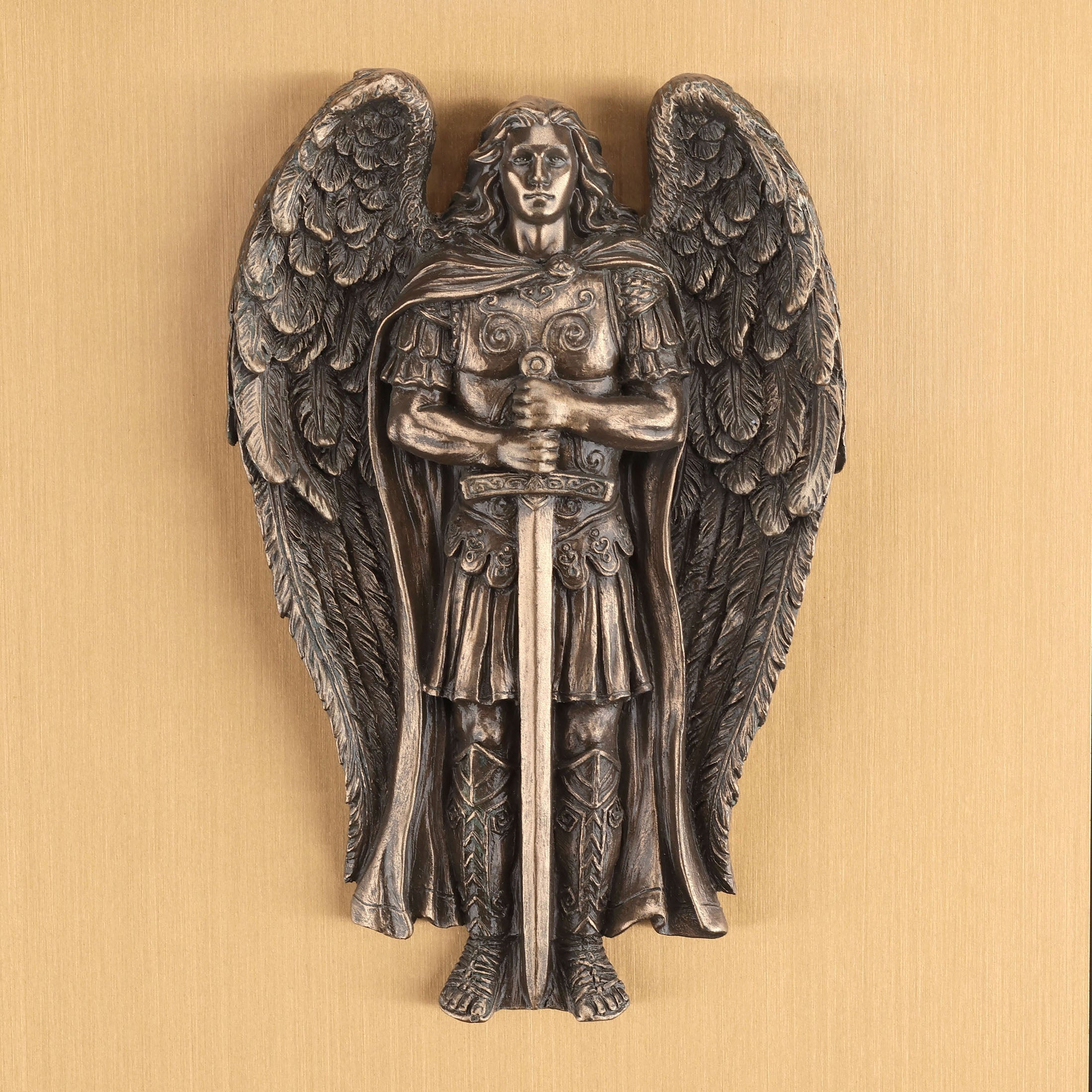 Archangel Saint Michael Ceremonial Bronze Urn