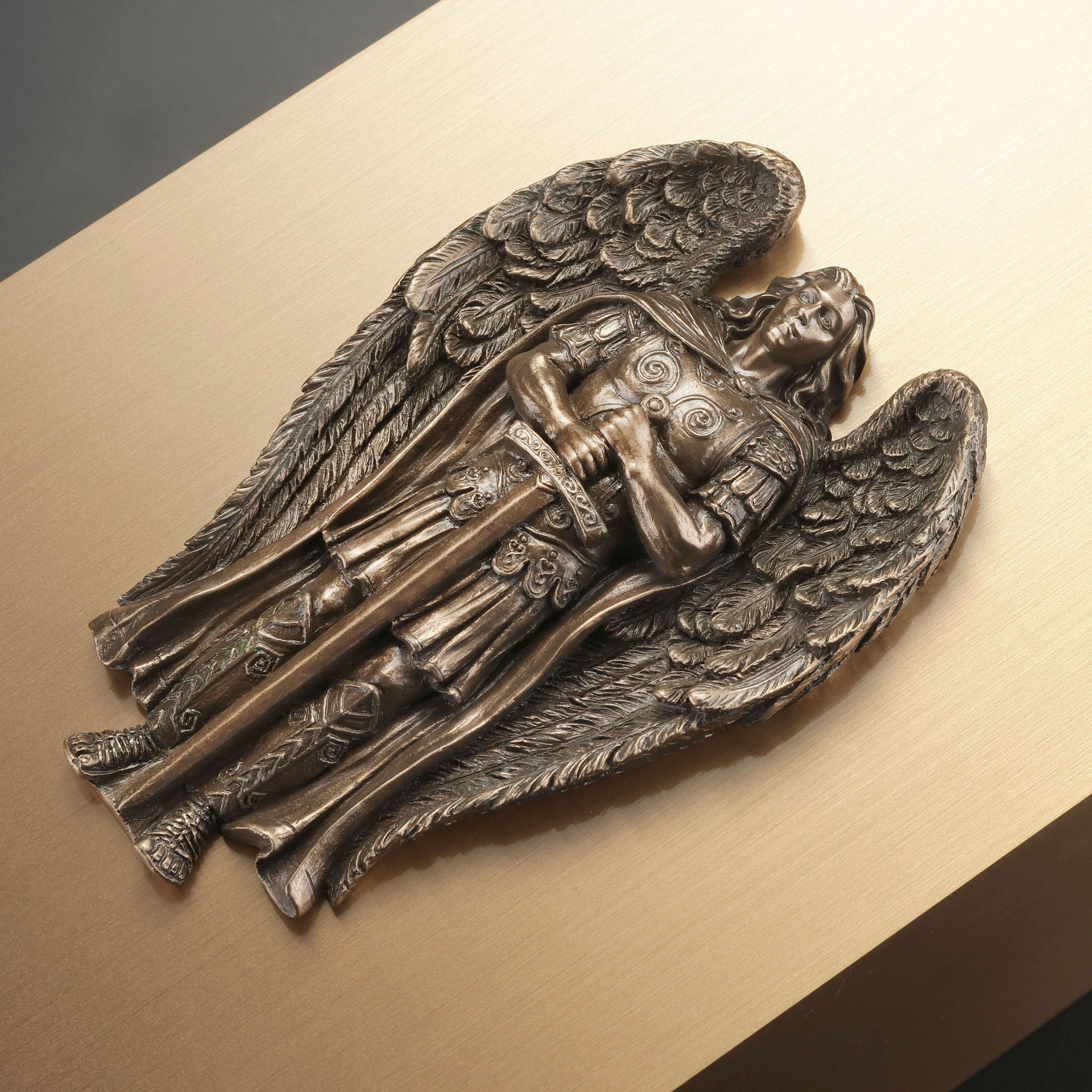 Archangel Saint Michael Ceremonial Bronze Urn