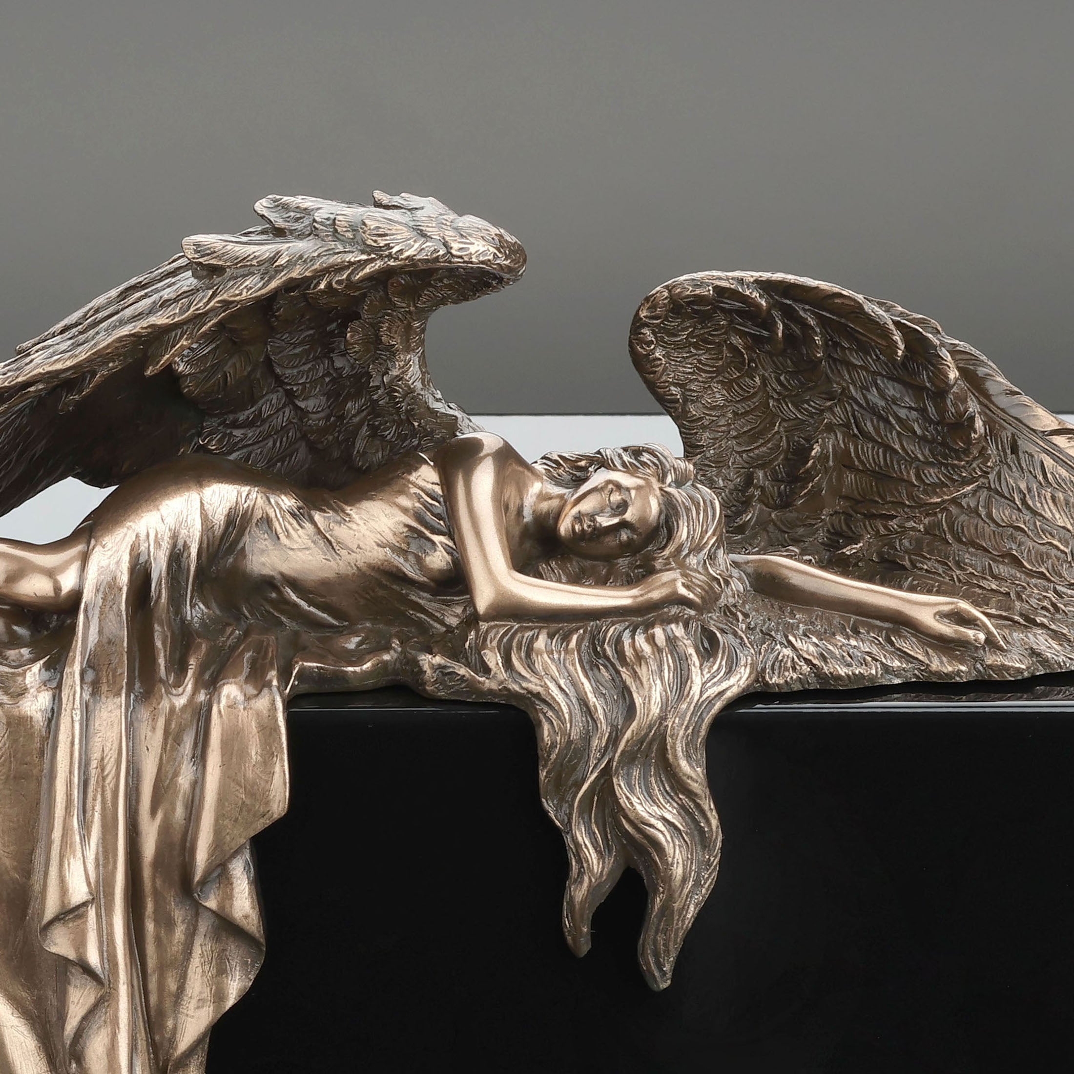 Lying Guardian Angel Ceremonial Metal Urn