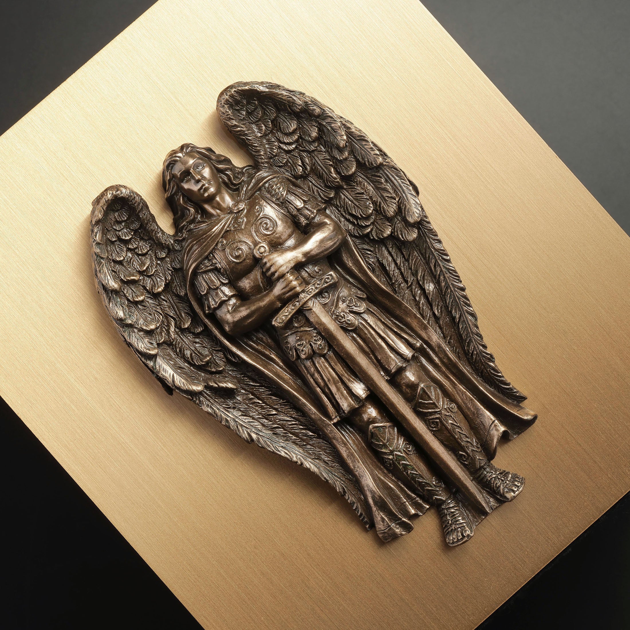 Archangel Saint Michael Ceremonial Bronze Urn