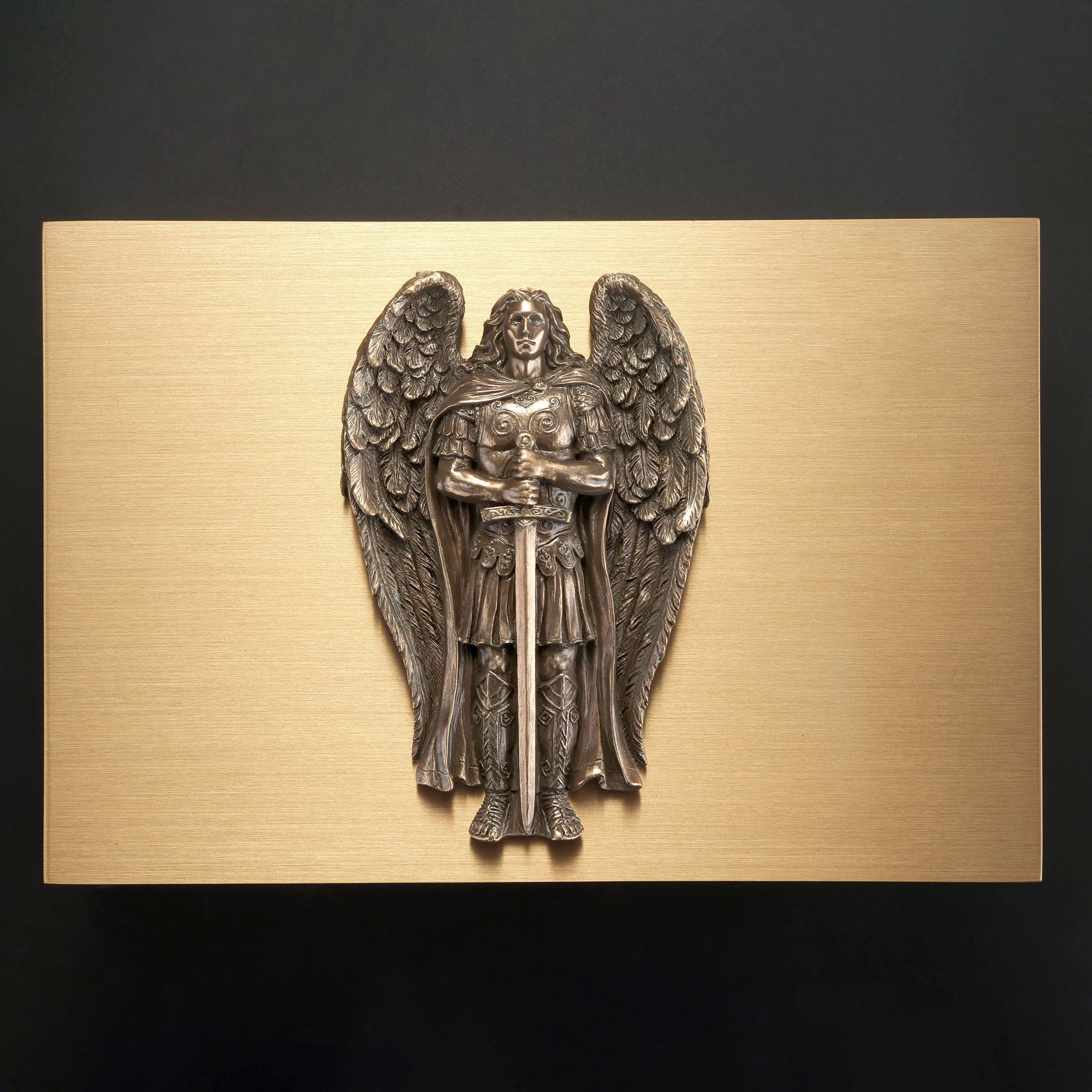 Archangel Saint Michael Ceremonial Bronze Urn