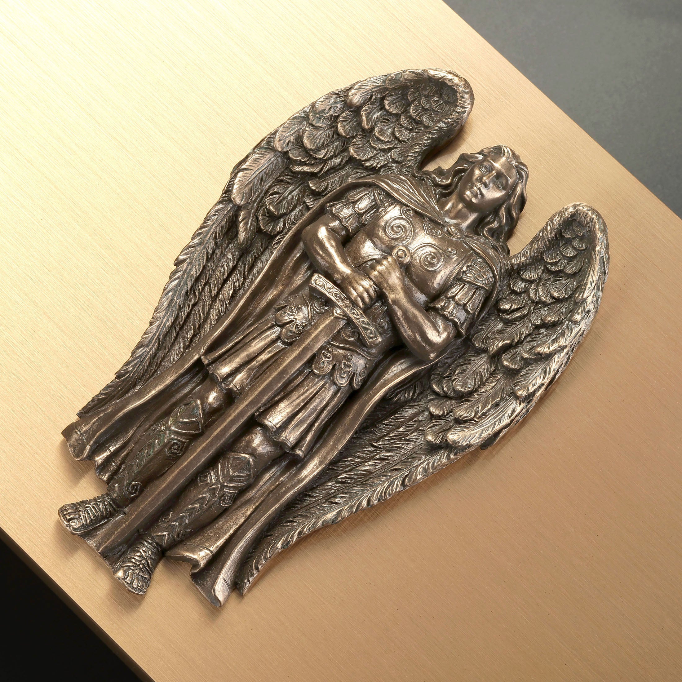 Archangel Saint Michael Ceremonial Bronze Urn