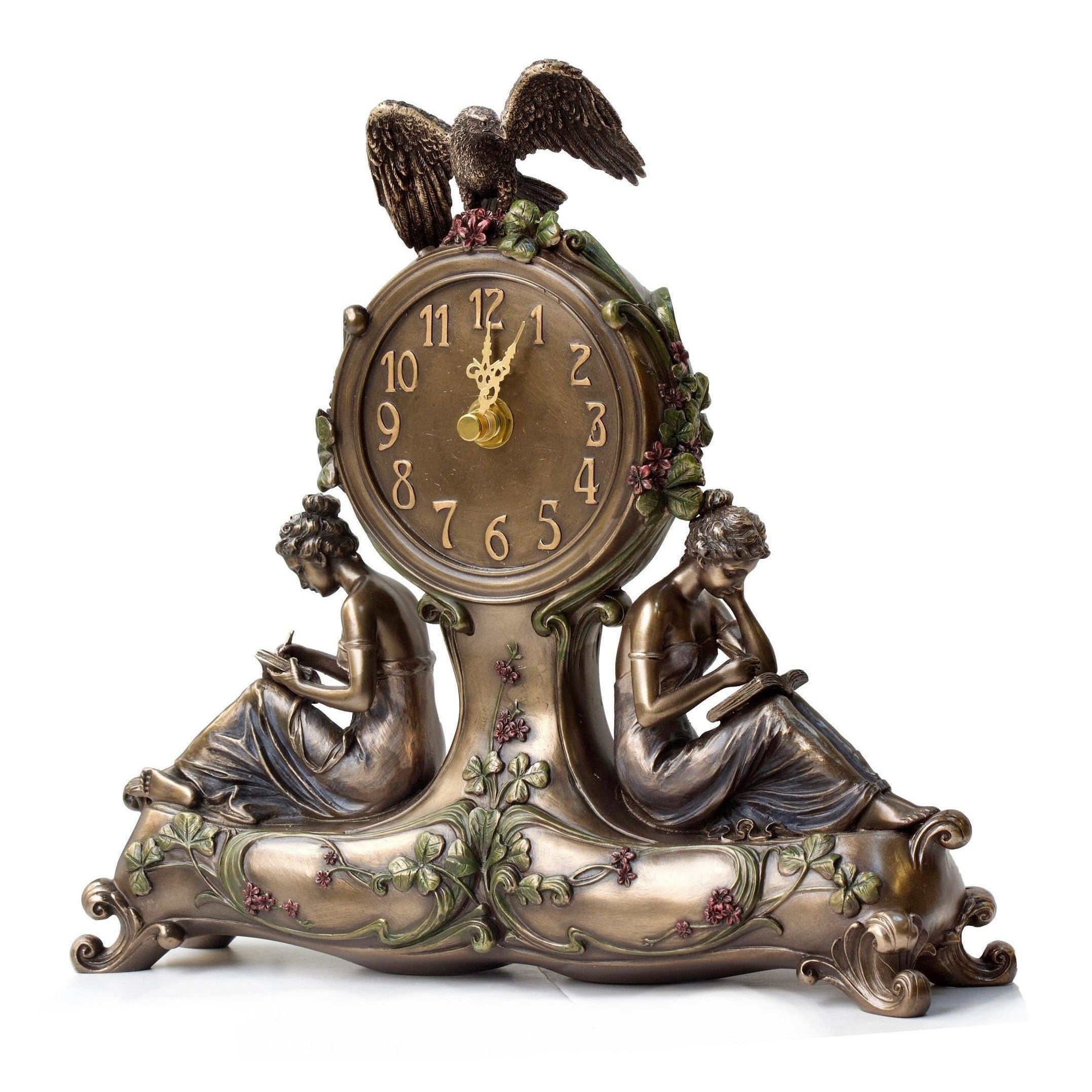 Clock with two Women and Eagle on top | Clocks | Home Decor