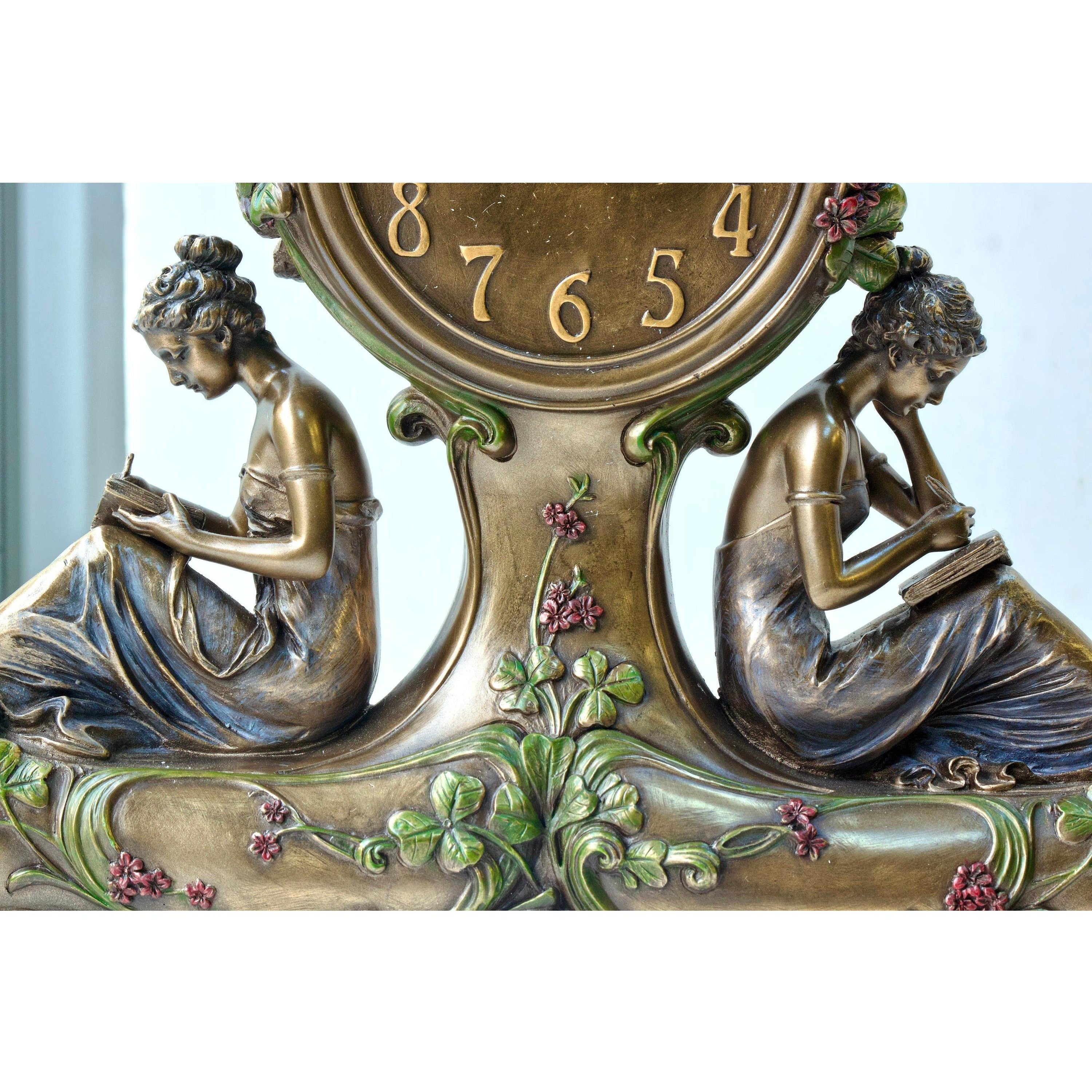 Clock with two Women and Eagle on top | Clocks | Home Decor